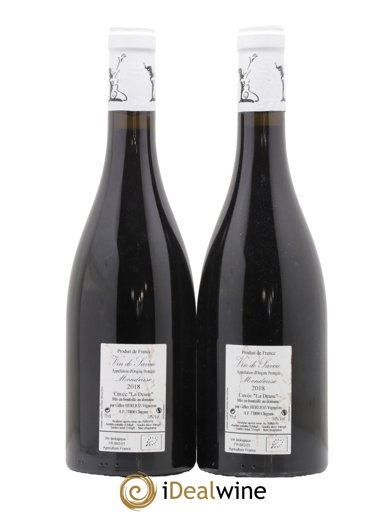 Vin de Savoie La Deuse Gilles Berlioz 2018 - Lot of 2 bottles - 1