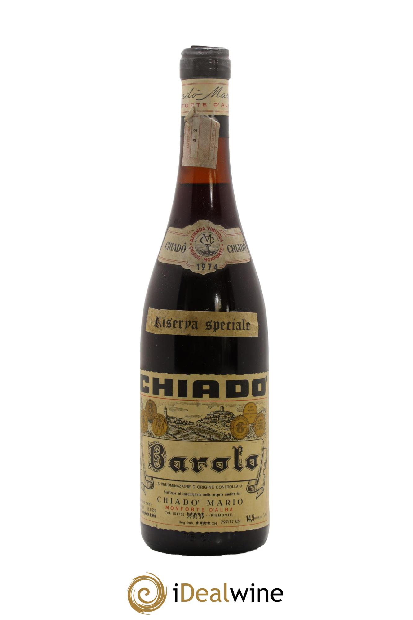 Barolo Riserva Speciale Mario Chiado 1974 - Lot of 1 bottle - 0