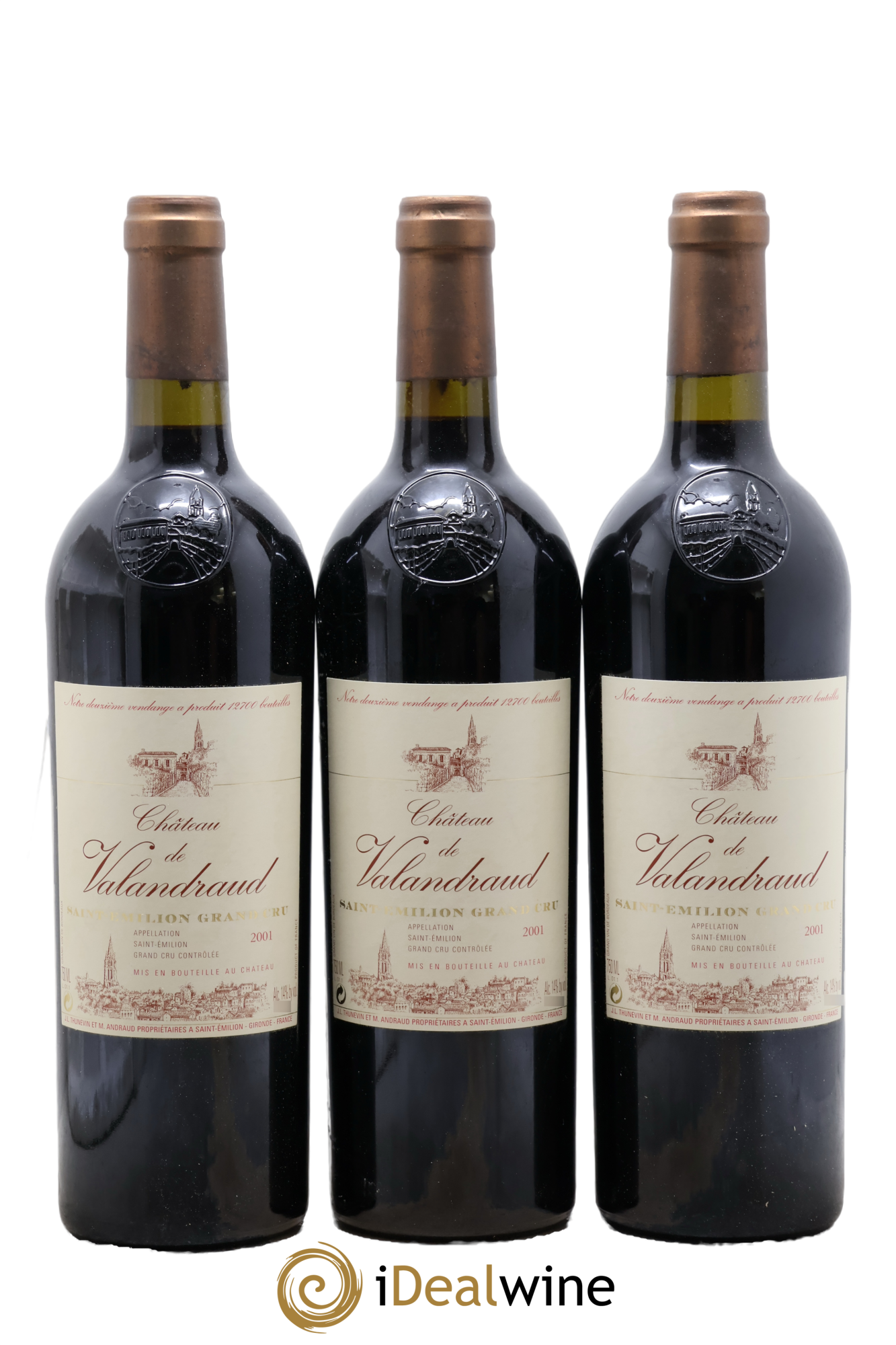Château de Valandraud 2001 - Lot de 3 bouteilles - 0
