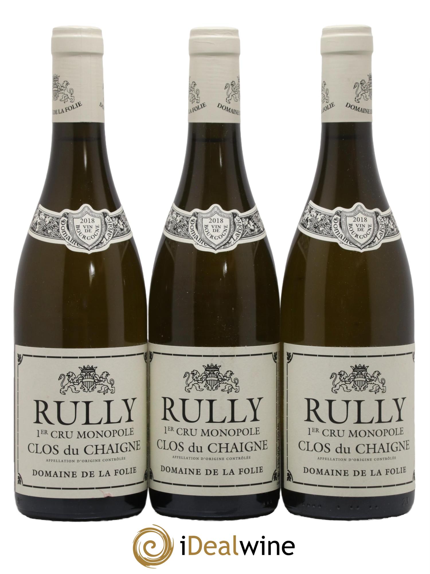 Rully 1er Cru Clos du Chaigne Domaine de la Folie 2018 - Lot de 3 bouteilles - 0