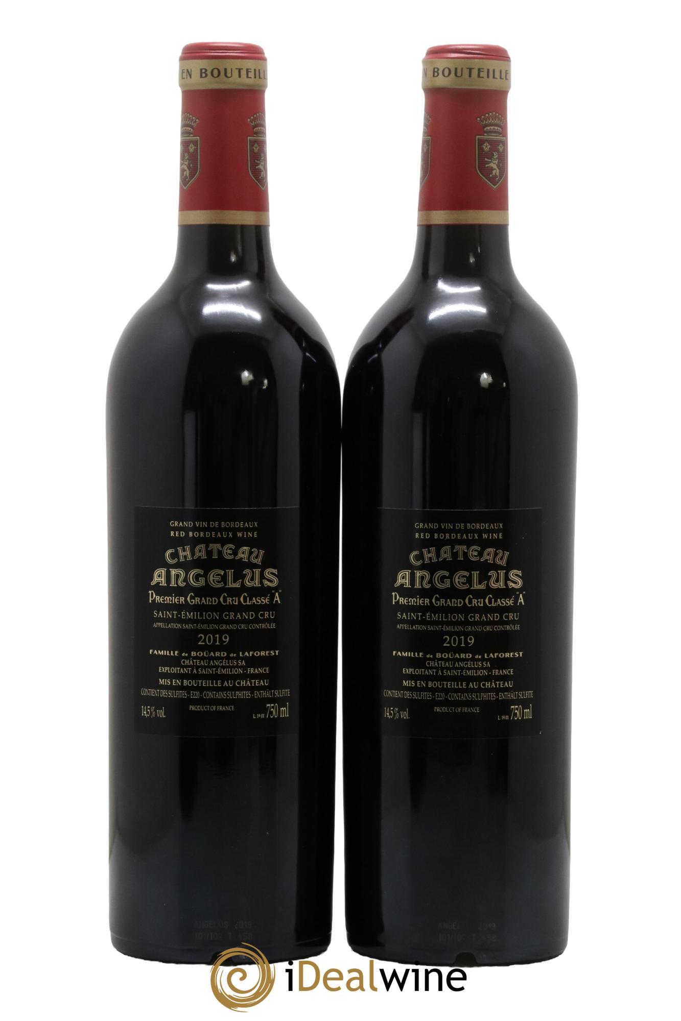 Château Angélus 1er Grand Cru Classé A 2019 - Lotto di 2 bottiglie - 1