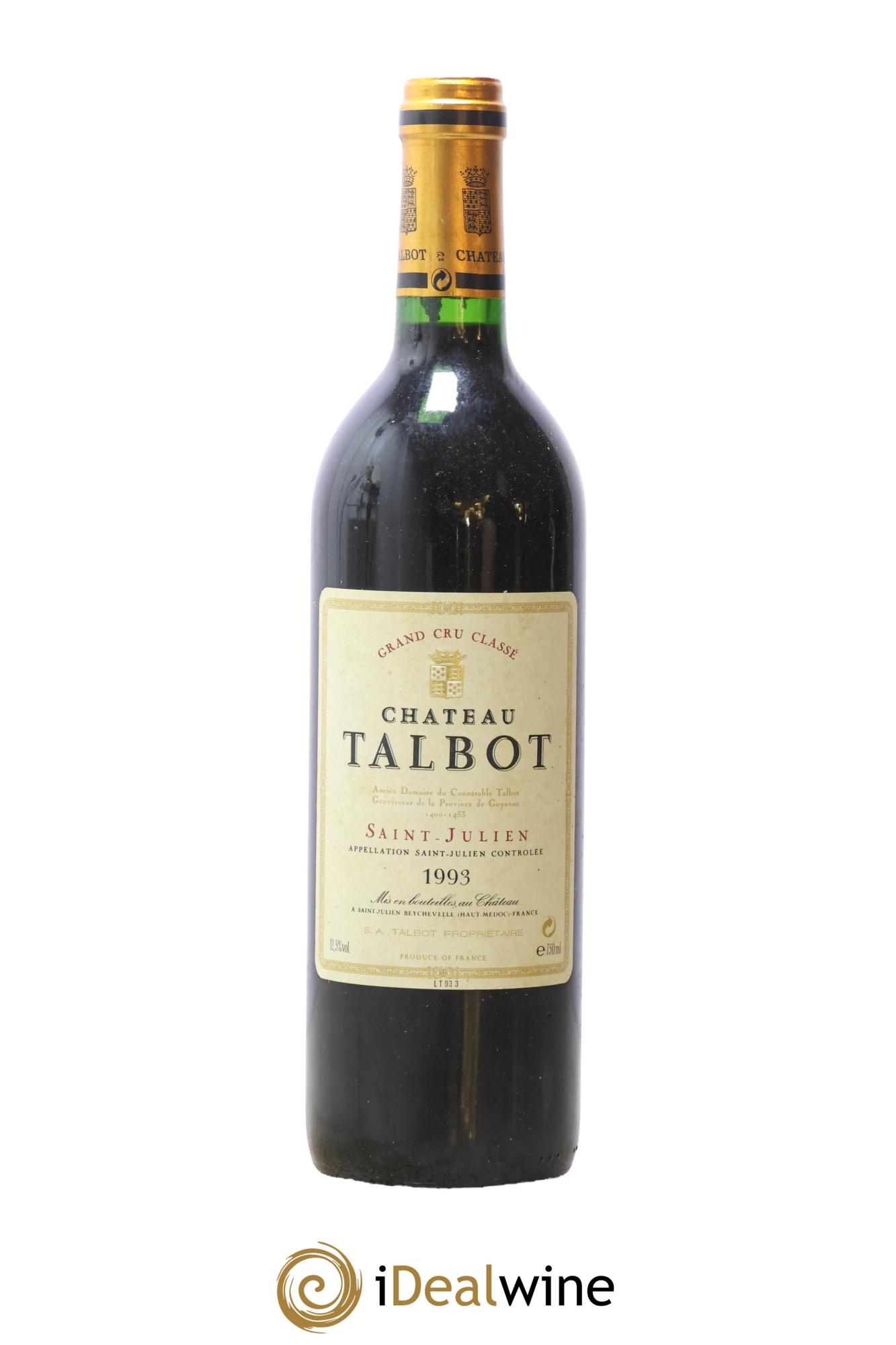 Château Talbot 4ème Grand Cru Classé 1993 - Lot de 1 bouteille - 0
