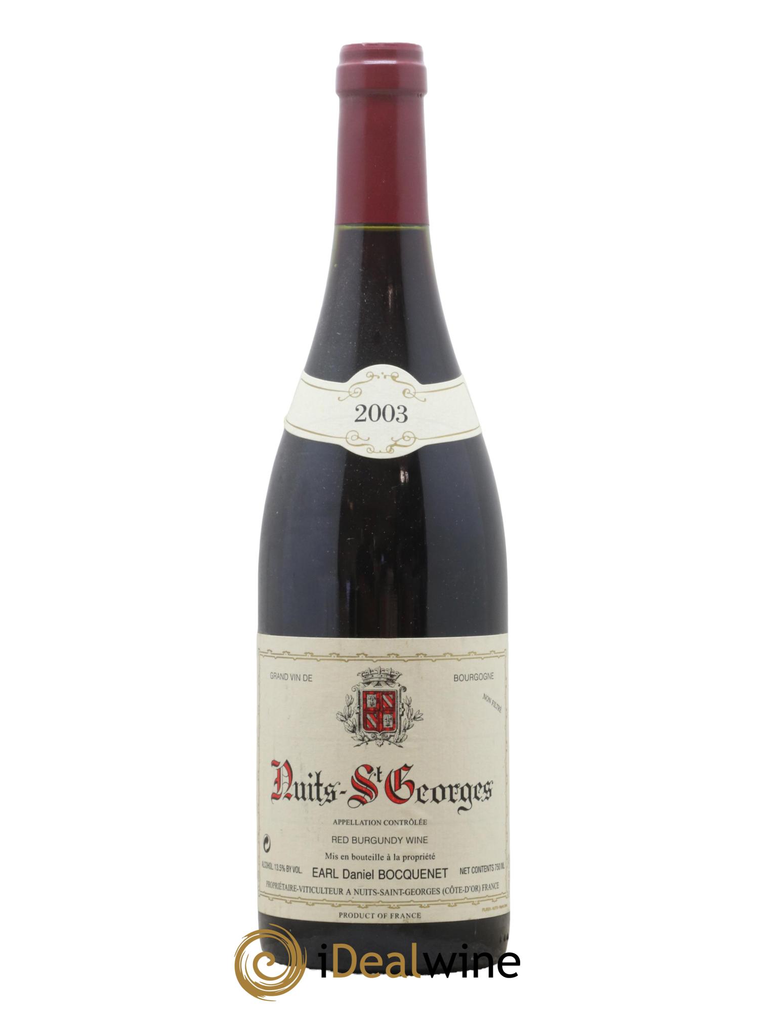 Nuits-Saint-Georges Domaine Daniel Bocquenet 2003 - Lot de 1 bouteille - 0