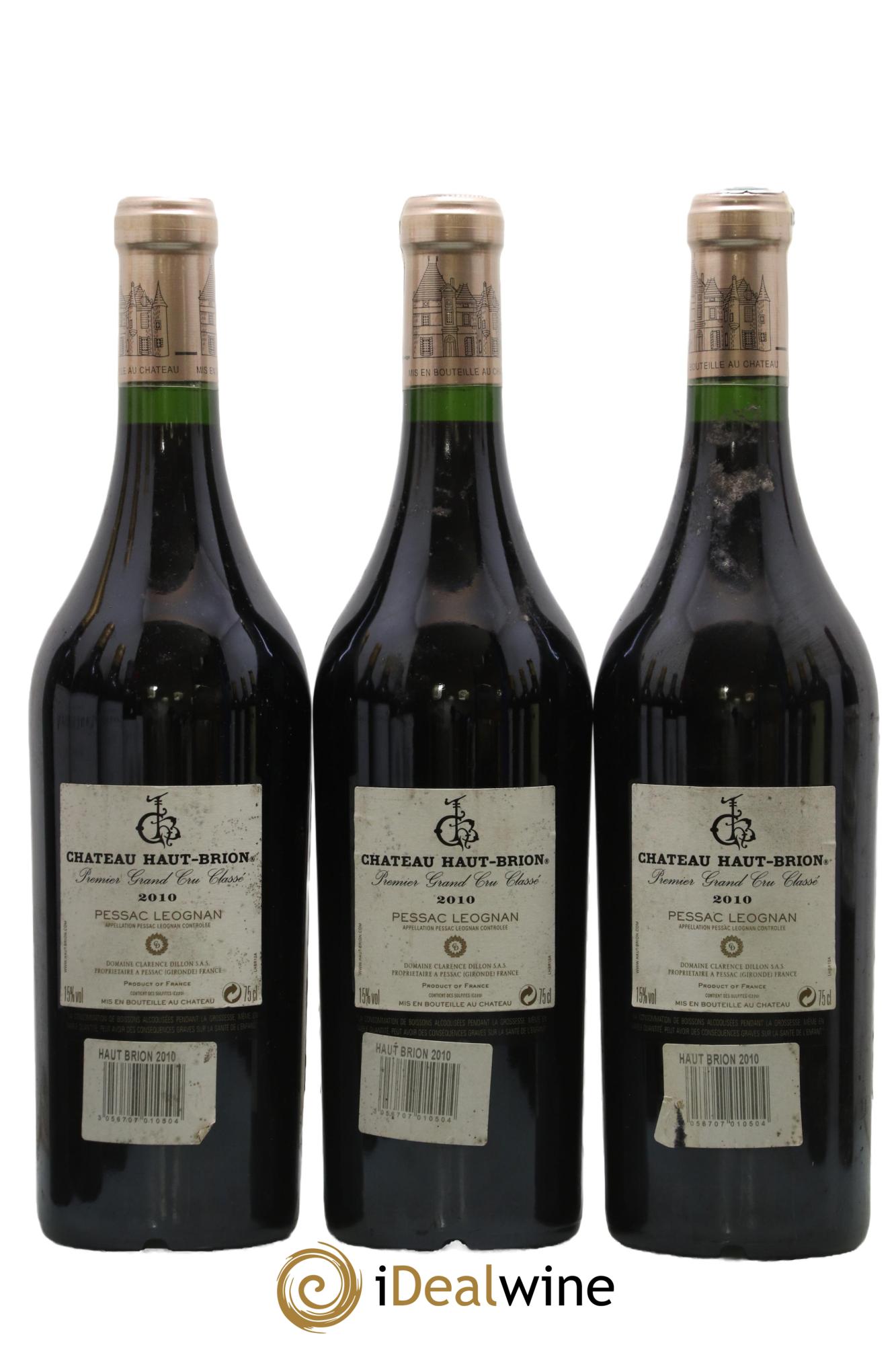 Château Haut Brion 1er Grand Cru Classé 2010 - Lot of 3 bottles - 1