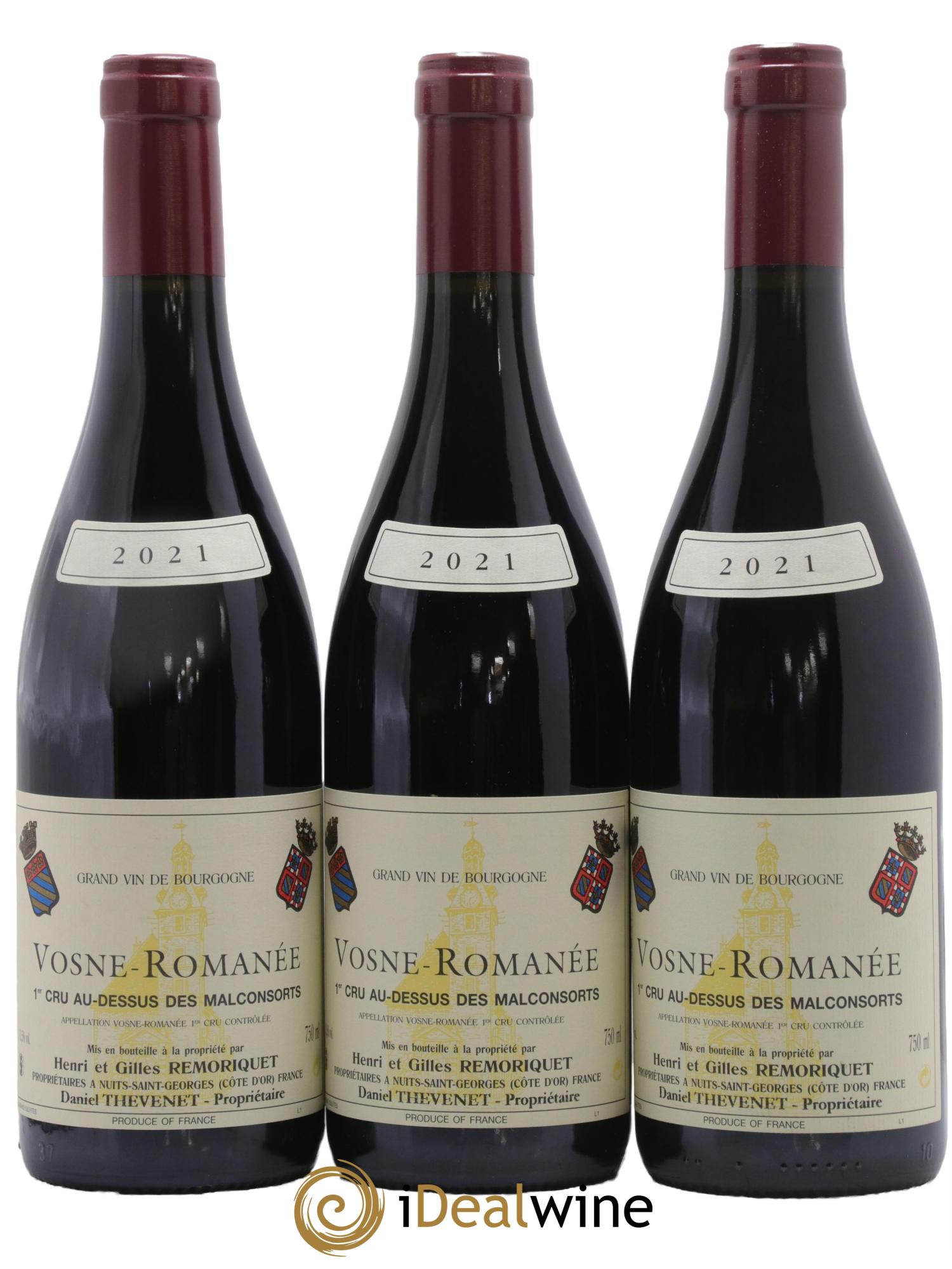 Vosne-Romanée 1er Cru Au Dessus des Malconsorts Gilles Remoriquet 2021 - Lot de 3 bouteilles - 0