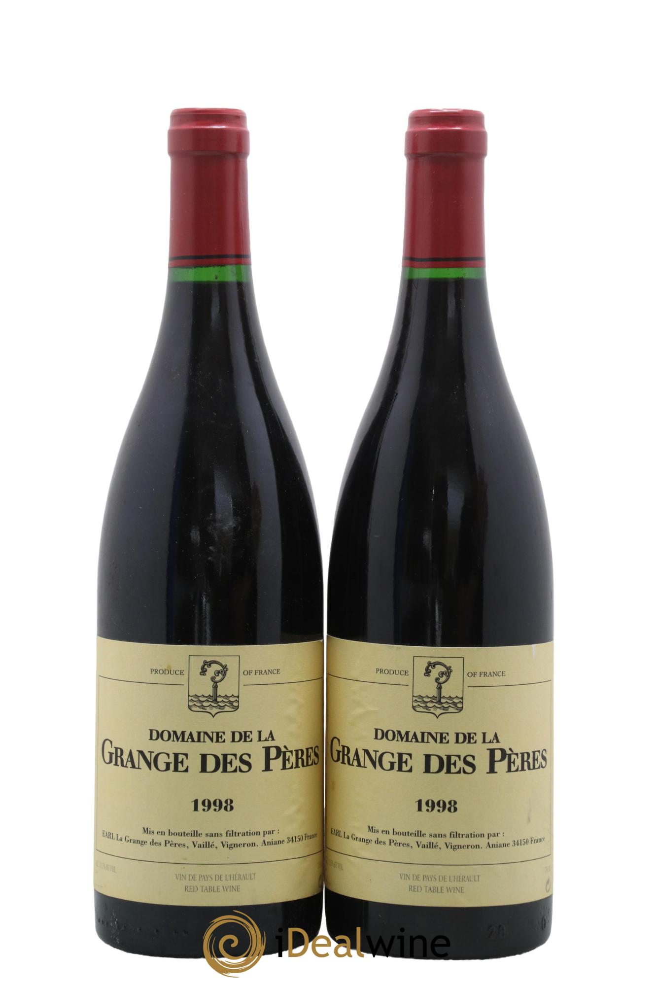 IGP Pays d'Hérault Grange des Pères Laurent Vaillé 1998 - Lotto di 2 bottiglie - 0