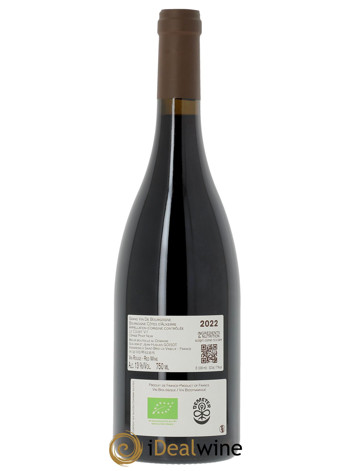 Bourgogne Côtes d'Auxerre Le Court Vit Goisot  2022 - Posten von 1 Flasche - 1