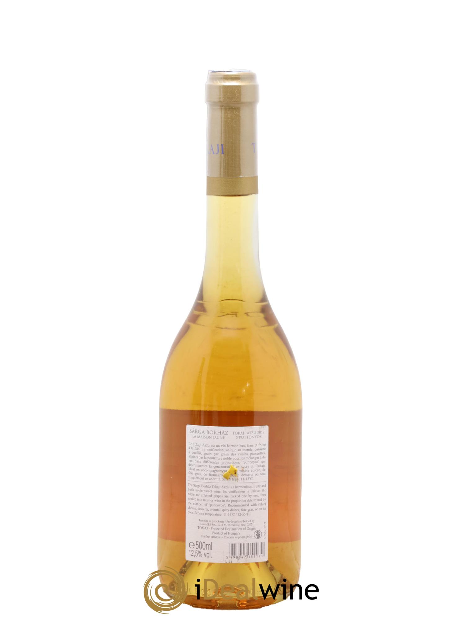 Tokaji Aszu 5 Puttonyos Sarga Borhaz La Maison Jaune 2017 - Lotto di 1 formato 50cl - 1