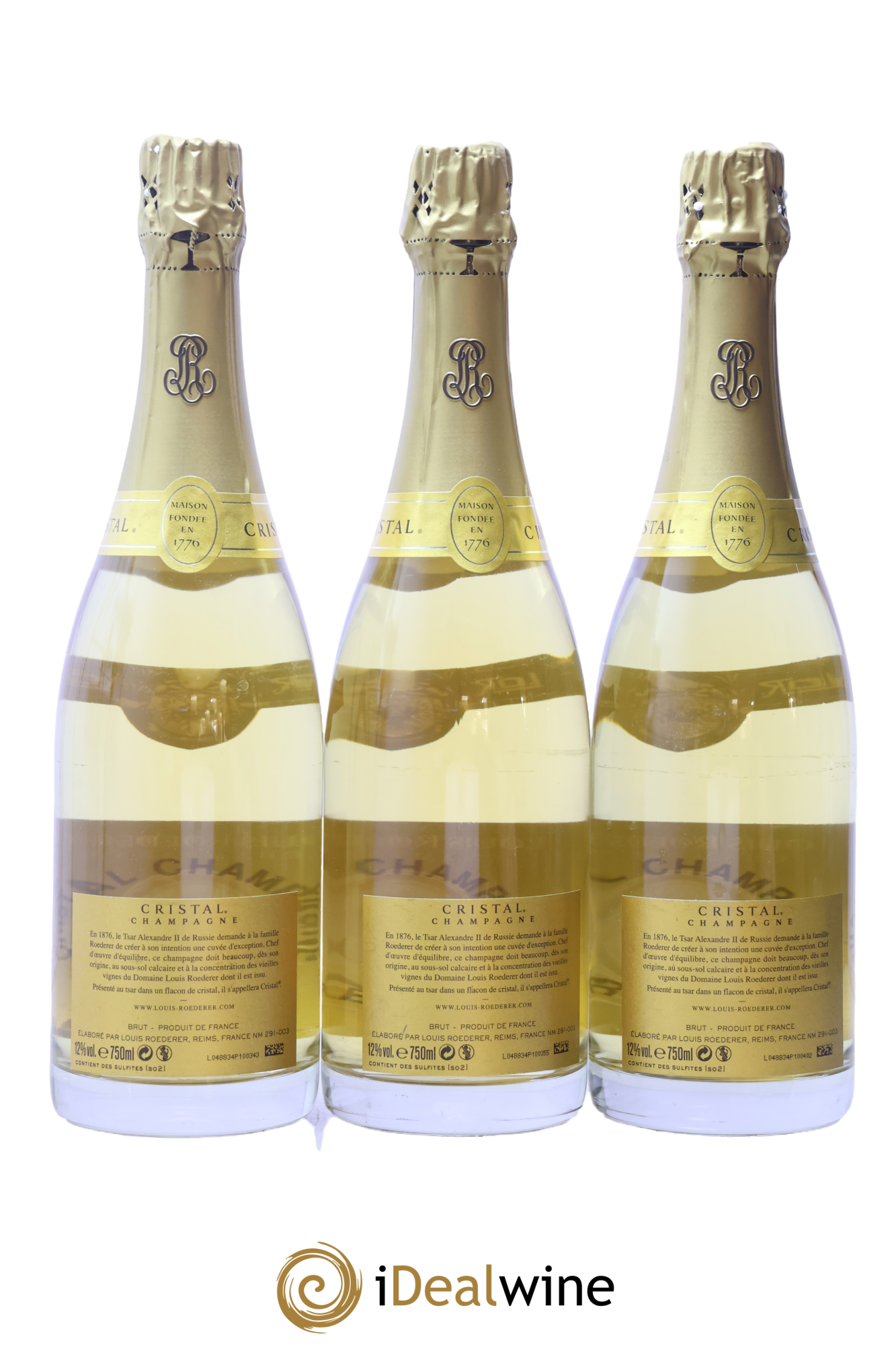 Cristal Louis Roederer 2012 - Posten von 3 Flaschen - 1