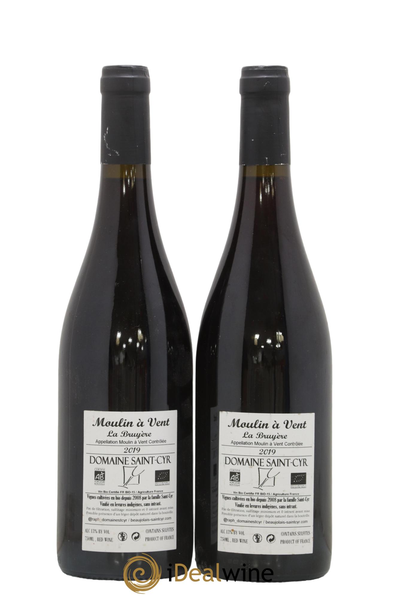 Moulin-à-Vent La Bruyère Domaine Saint-Cyr 2019 - Lot de 2 bouteilles - 1