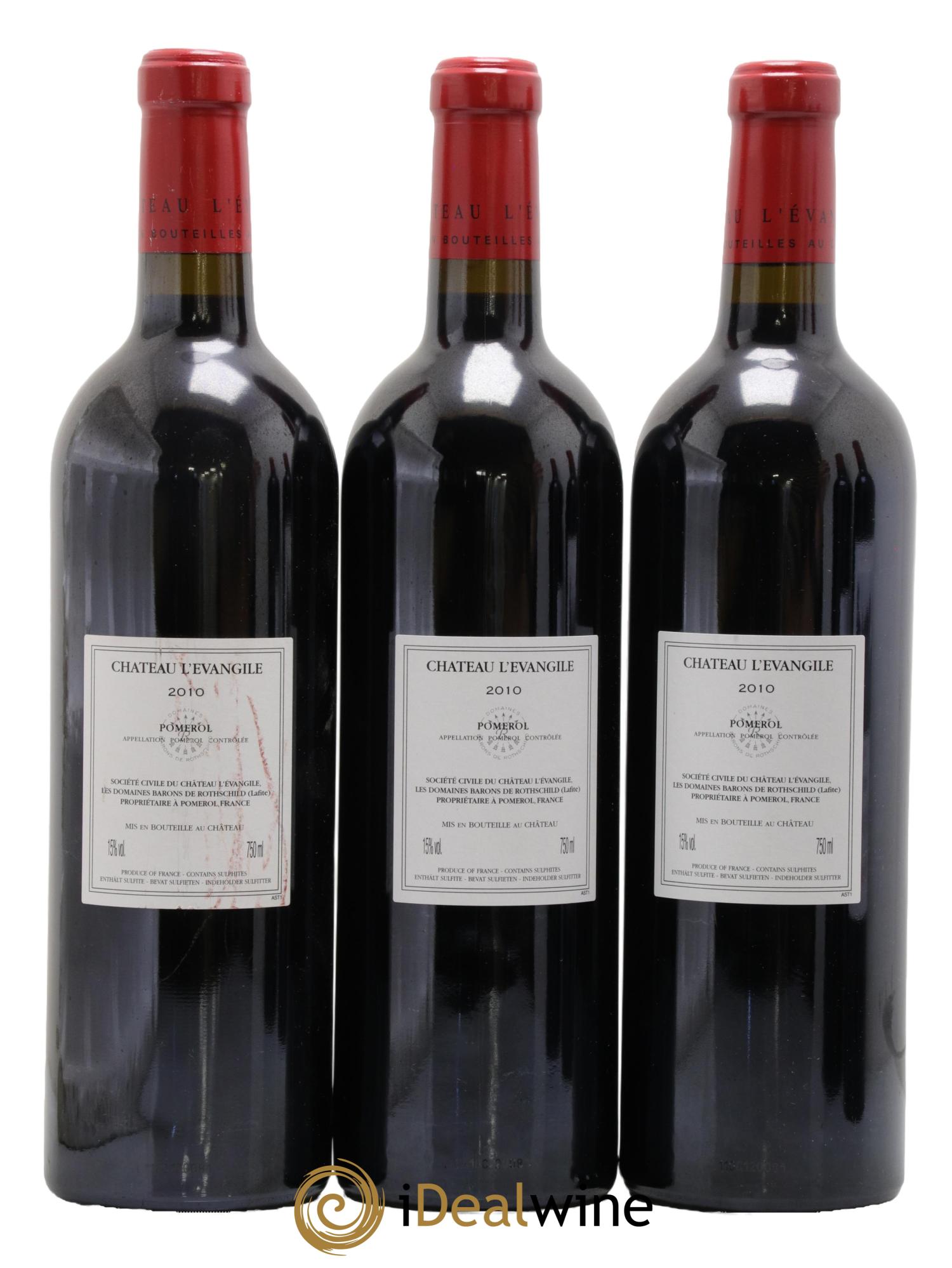 Château l' Évangile 2010 - Lotto di 3 bottiglie - 1