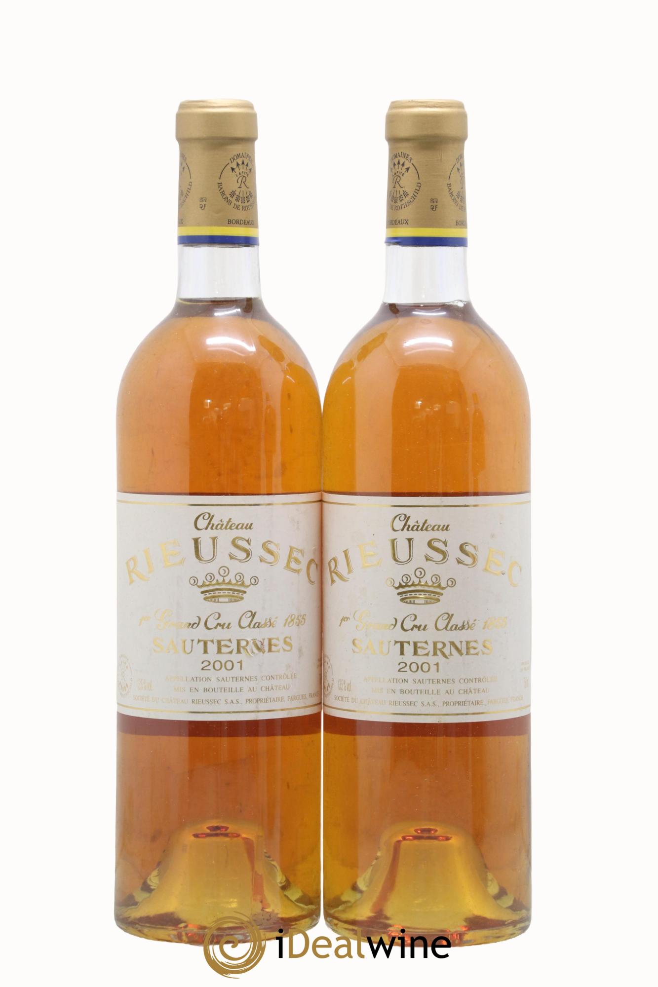 Château Rieussec 1er Grand Cru Classé 2001 - Lot de 2 bouteilles - 0