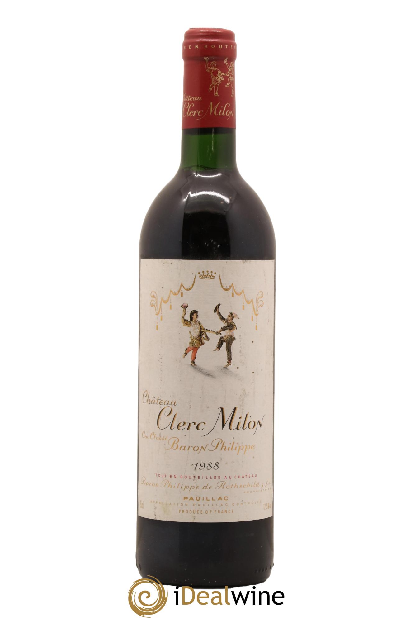 Château Clerc Milon 5ème Grand Cru Classé 1988 - Lot de 1 bouteille - 0