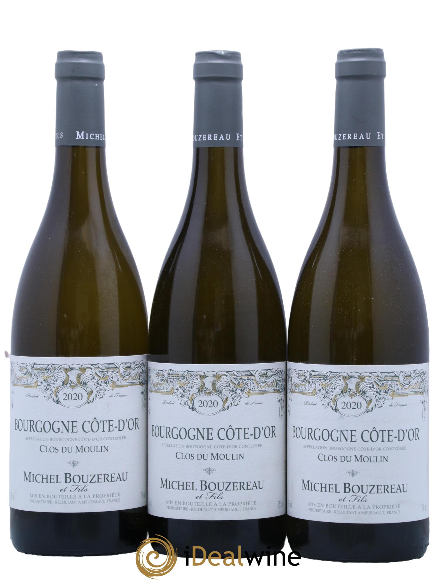 Bourgogne Côte-d'Or Clos du Moulin Michel Bouzereau et Fils (Domaine) 2020 - Lot de 3 bouteilles - 0