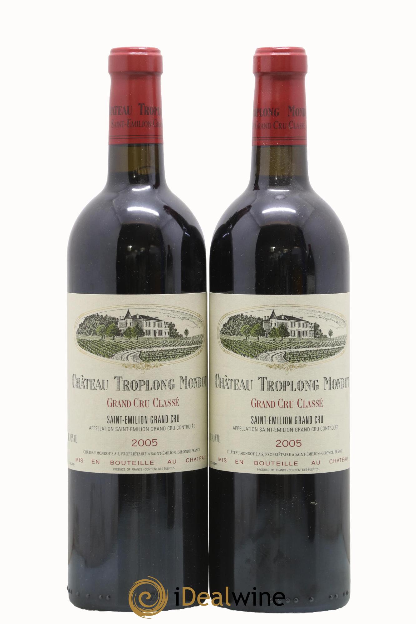 Château Troplong Mondot 1er Grand Cru Classé B 2005 - Lot of 2 bottles - 0
