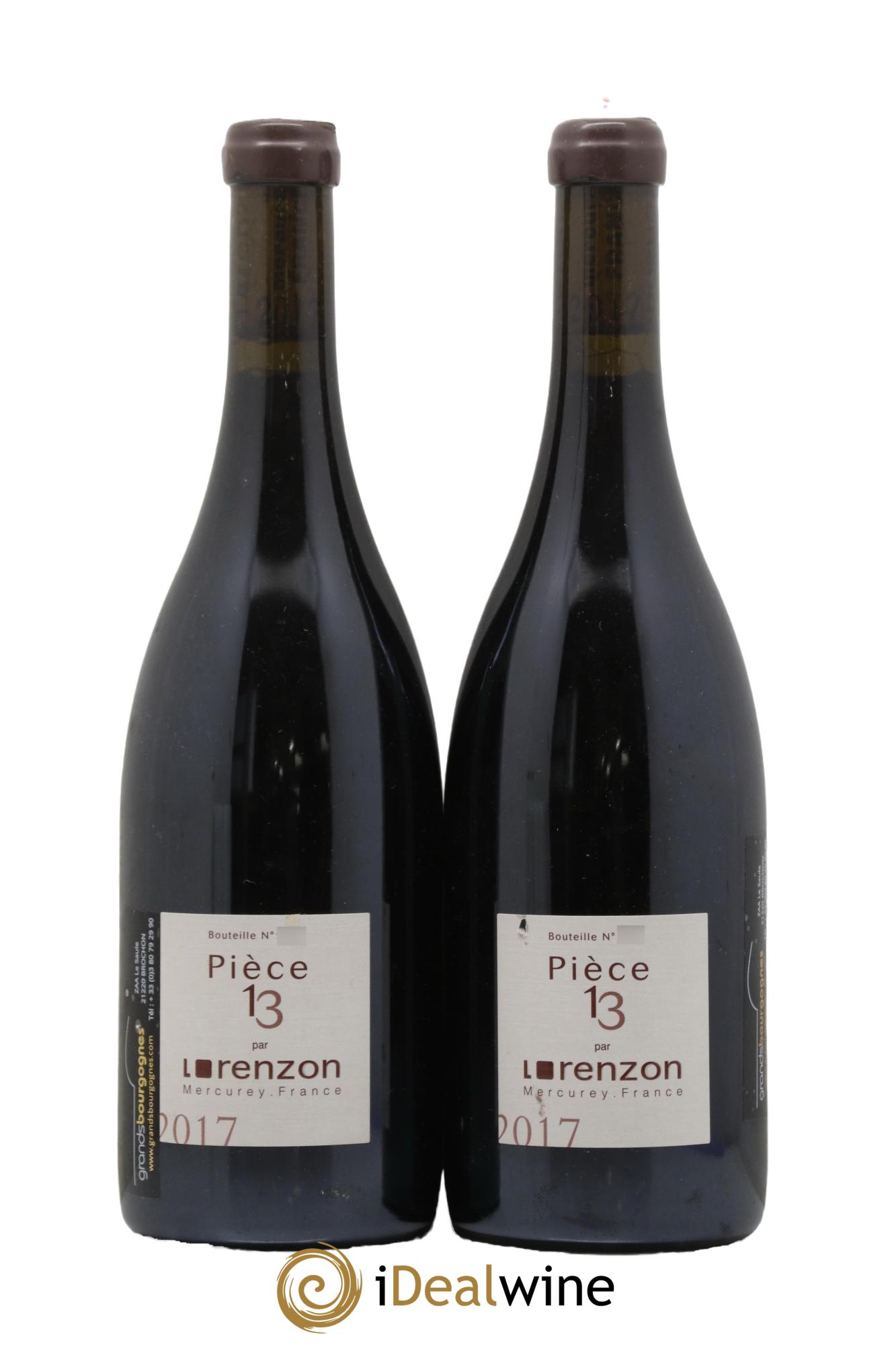 Mercurey 1er Cru Pièce 13 Bruno Lorenzon 2017 - Lot de 2 bouteilles - 0