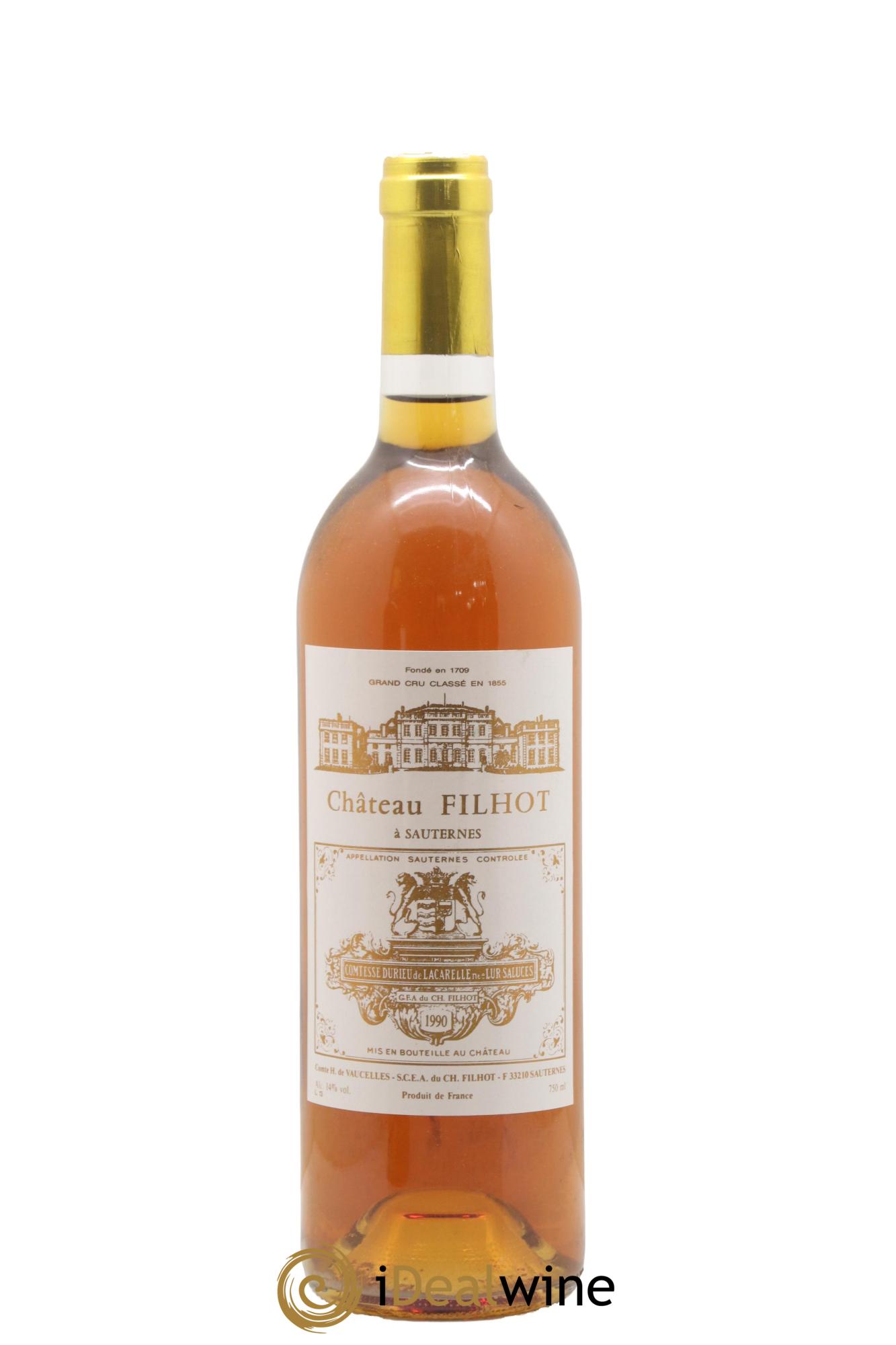 Château Filhot 2ème Grand Cru Classé 1990 - Posten von 1 Flasche - 0