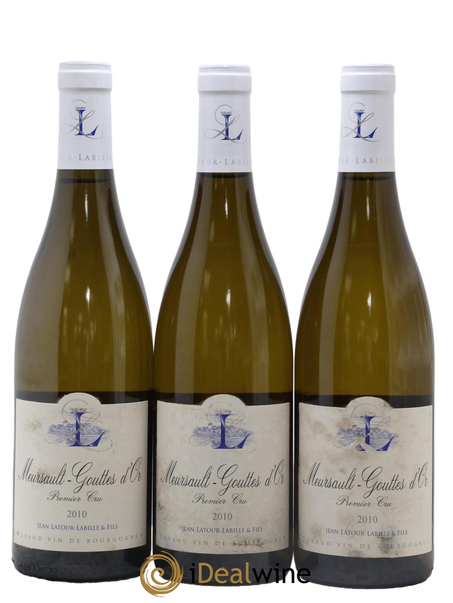 Meursault 1er Cru Goutte D'Or Latour-Labille 2010 - Lot de 3 bouteilles - 0