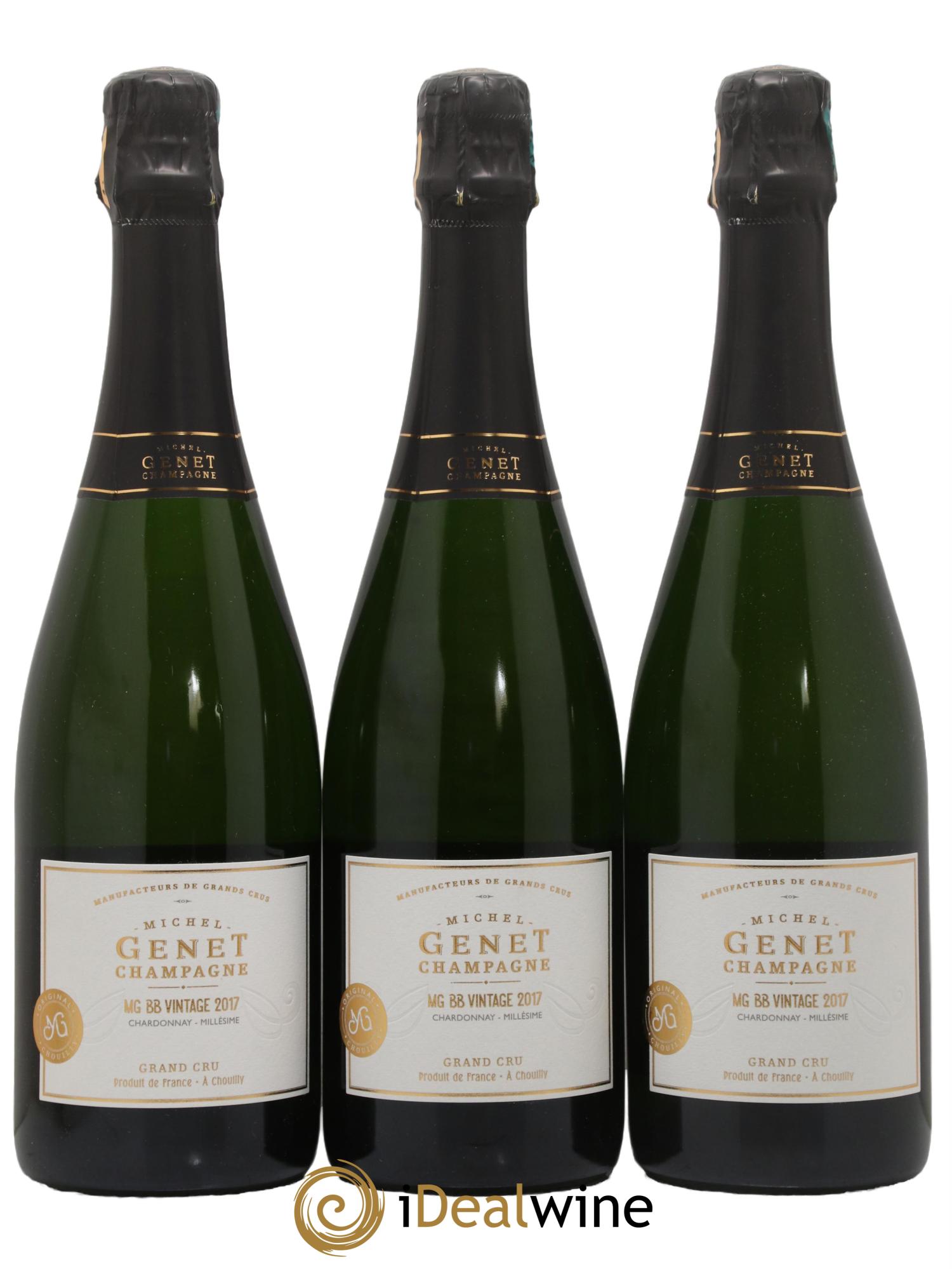 Champagne Grand Cru Blanc de Blancs Maison Michel Genet 2017 - Lot de 3 bouteilles - 0