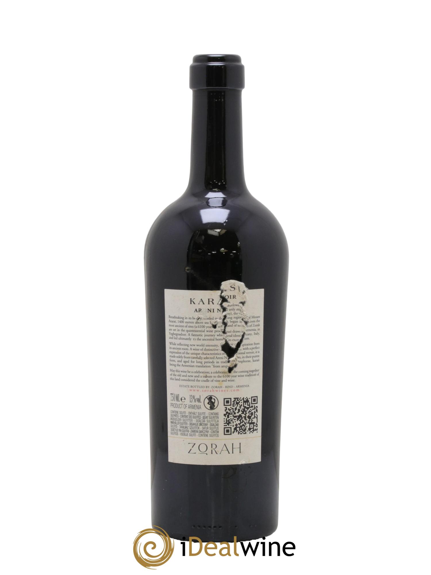 Vins Etrangers Arménie Karasi Zorah 2011 - Lot de 1 bouteille - 1