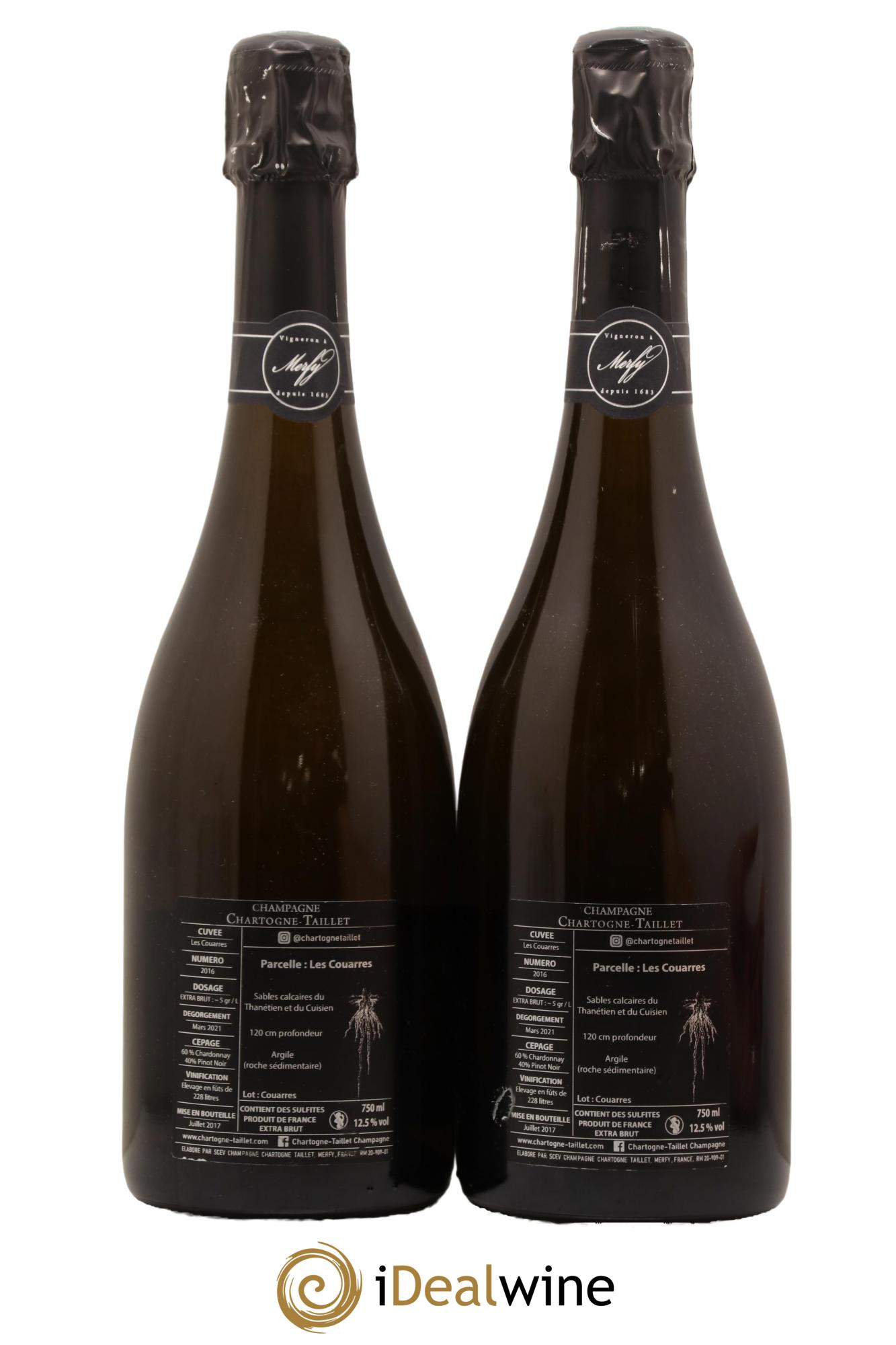 Les Couarres Château Extra-Brut Chartogne-Taillet 2016 - Lot de 2 bouteilles - 1
