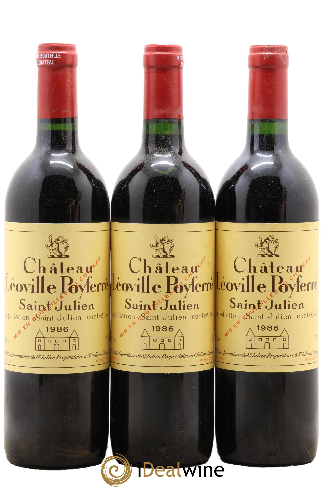 Château Léoville Poyferré 2ème Grand Cru Classé 1986 - Lot de 3 bouteilles - 0