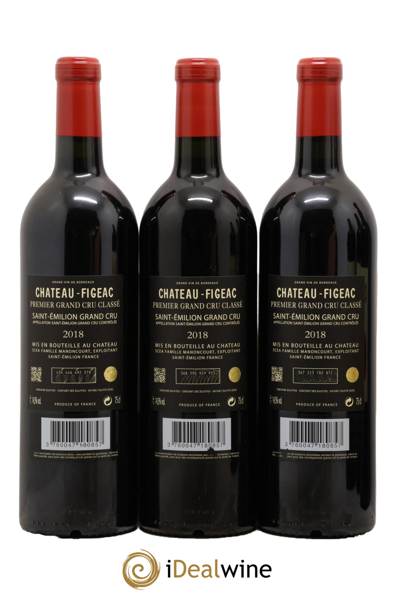Château Figeac 1er Grand Cru Classé A 2018 - Posten von 6 Flaschen - 1