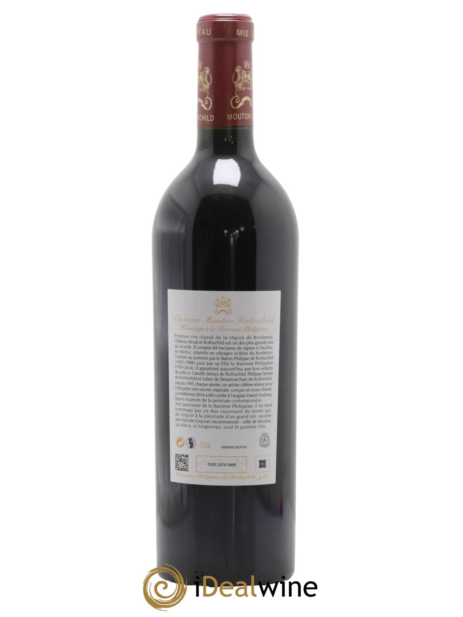 Château Mouton Rothschild 1er Grand Cru Classé 2014 - Lot de 1 bouteille - 1