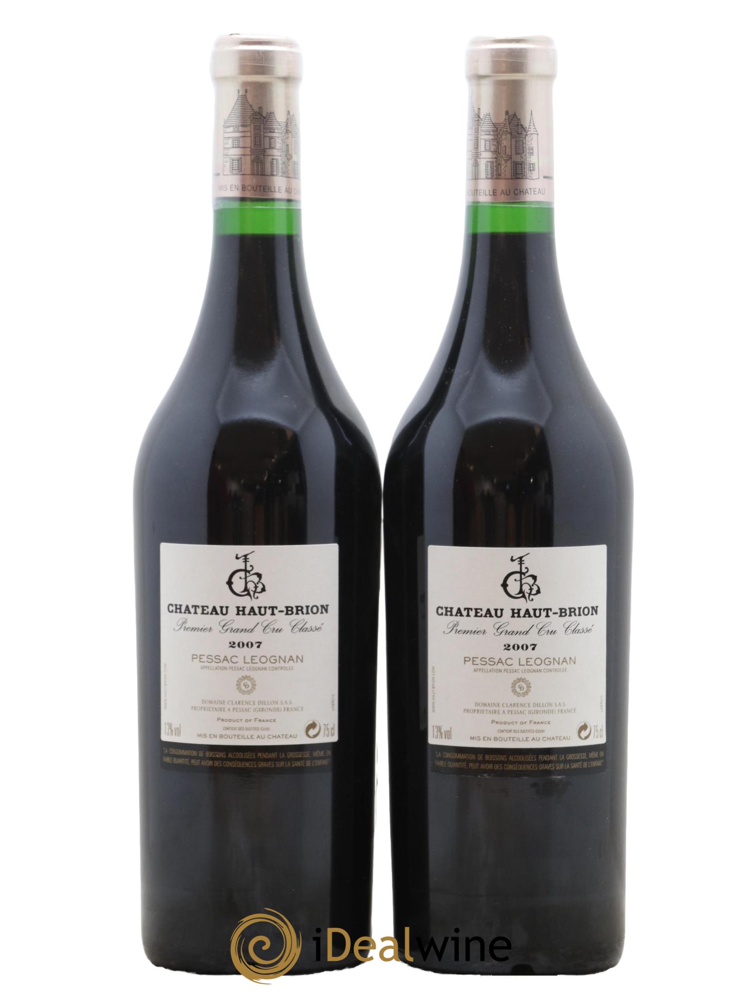 Château Haut Brion 1er Grand Cru Classé 2007 - Lotto di 2 bottiglie - 1
