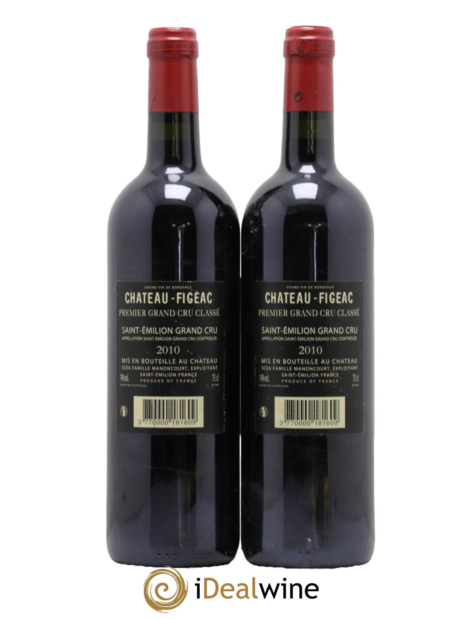 Château Figeac 1er Grand Cru Classé A 2010 - Lot de 2 bouteilles - 1