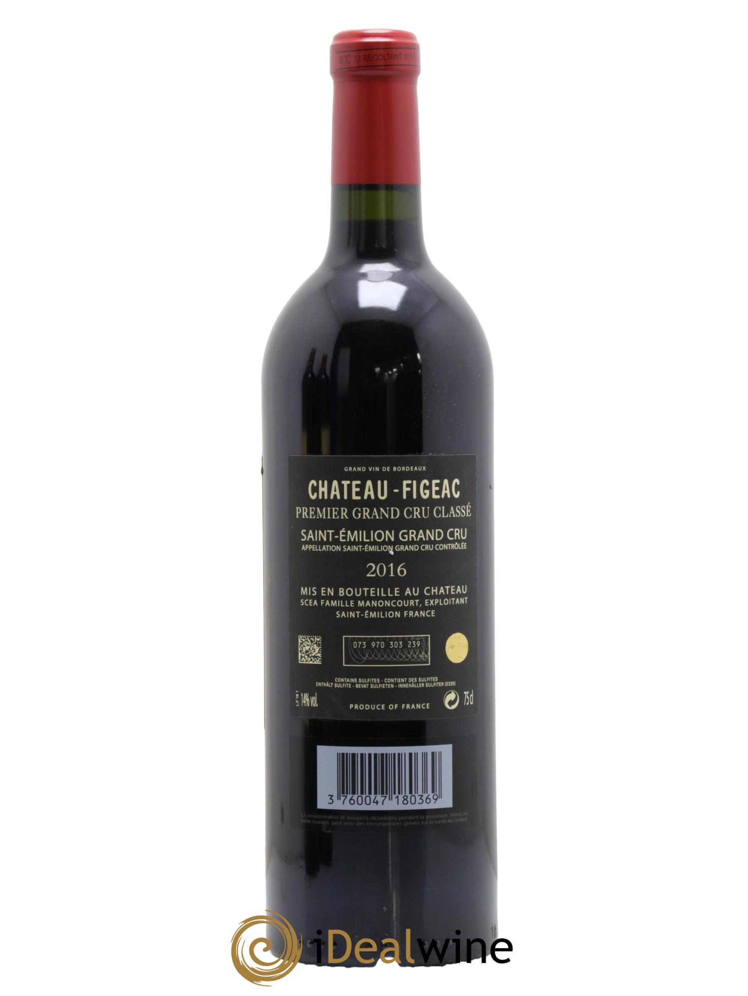 Château Figeac 1er Grand Cru Classé A 2016 - Lot of 1 bottle - 1
