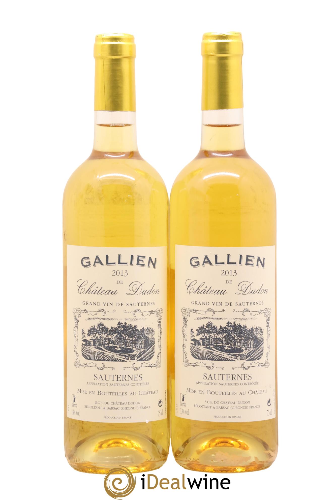 Sauternes Gallien De Château Dudon 2013 - Lot de 2 bouteilles - 0