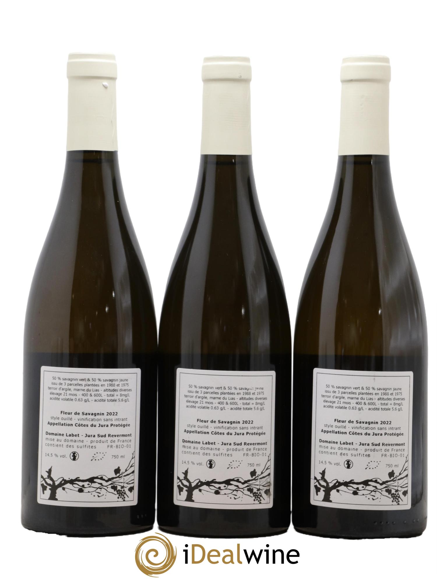 Côtes du Jura Fleur de Savagnin Romain - Julien  - Charline Labet 2022 - Lot of 3 bottles - 1