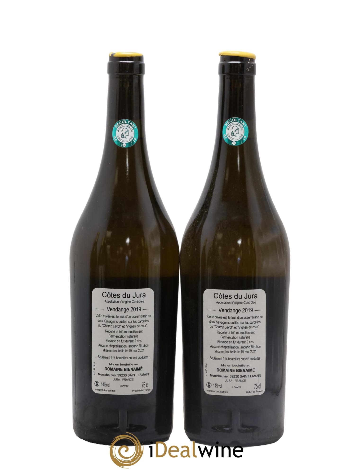 Côtes du Jura Savagnin Bruno Bienaimé 2019 - Lot of 2 bottles - 1