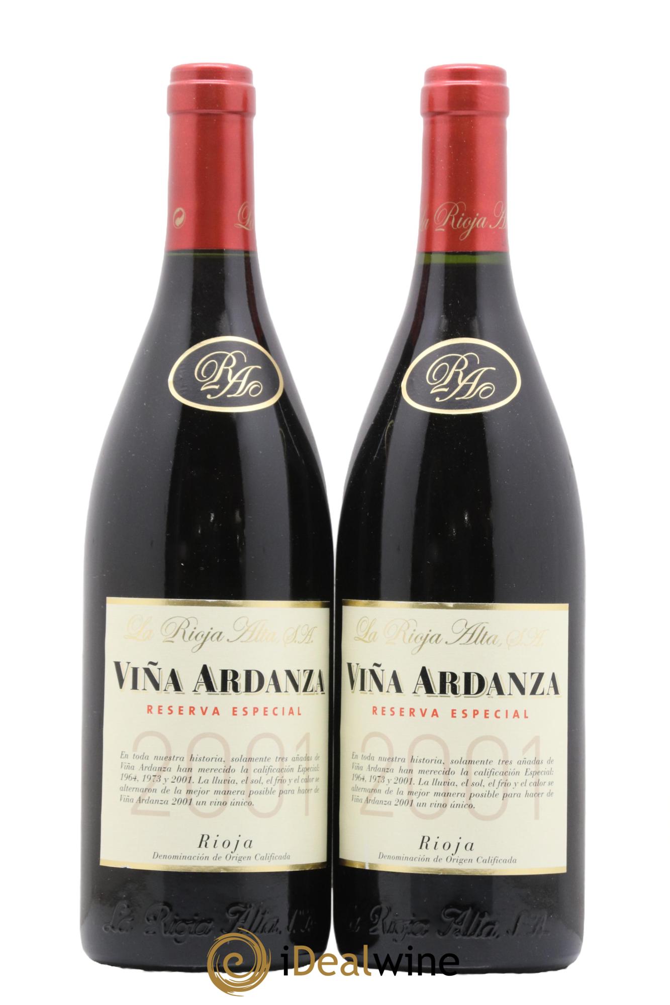 Rioja DOCa Vina Ardanza Reserva La Rioja Alta 2001 - Posten von 2 Flaschen - 0