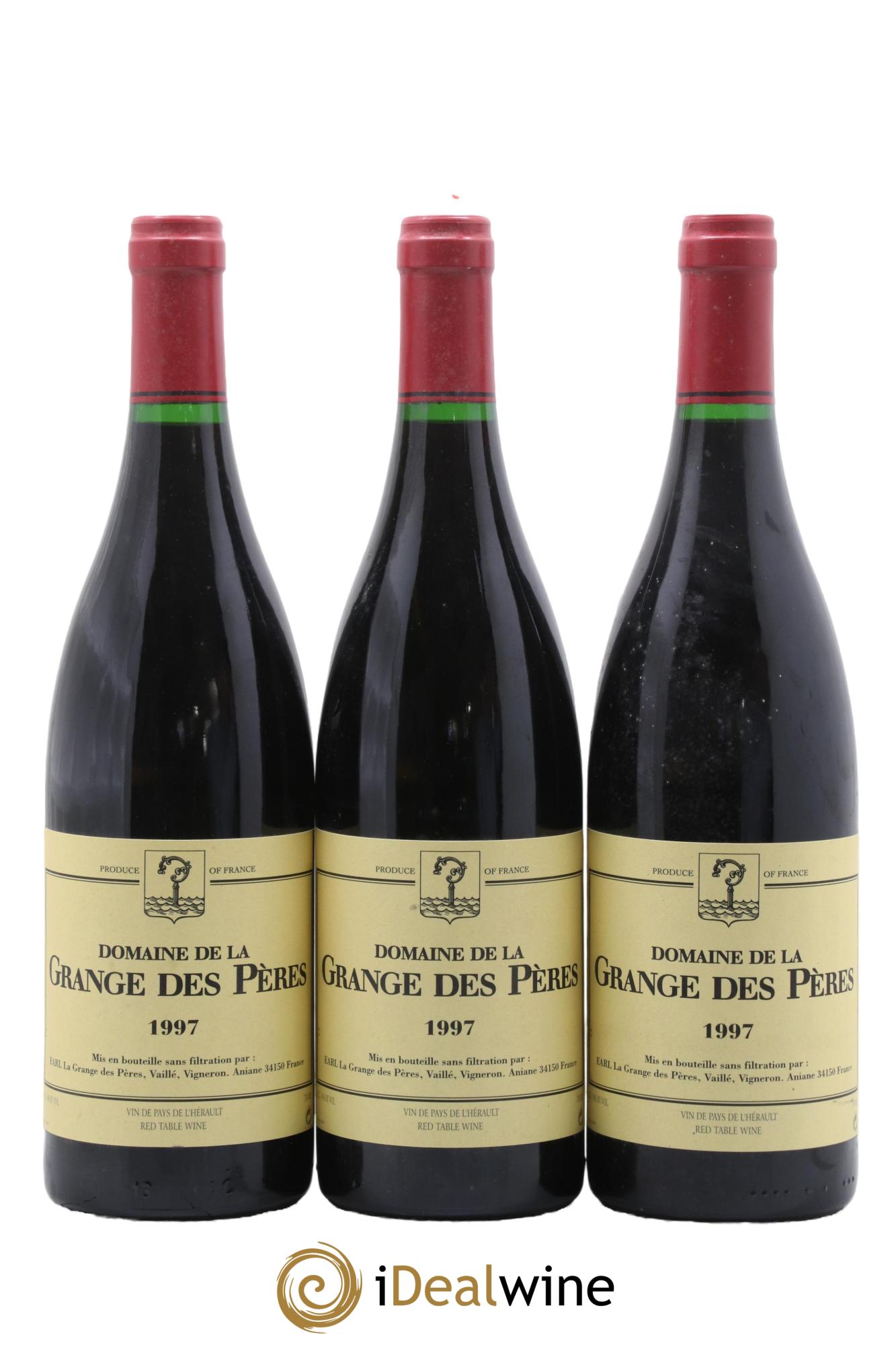 IGP Pays d'Hérault Grange des Pères Laurent Vaillé 1997 - Lot of 3 bottles - 0