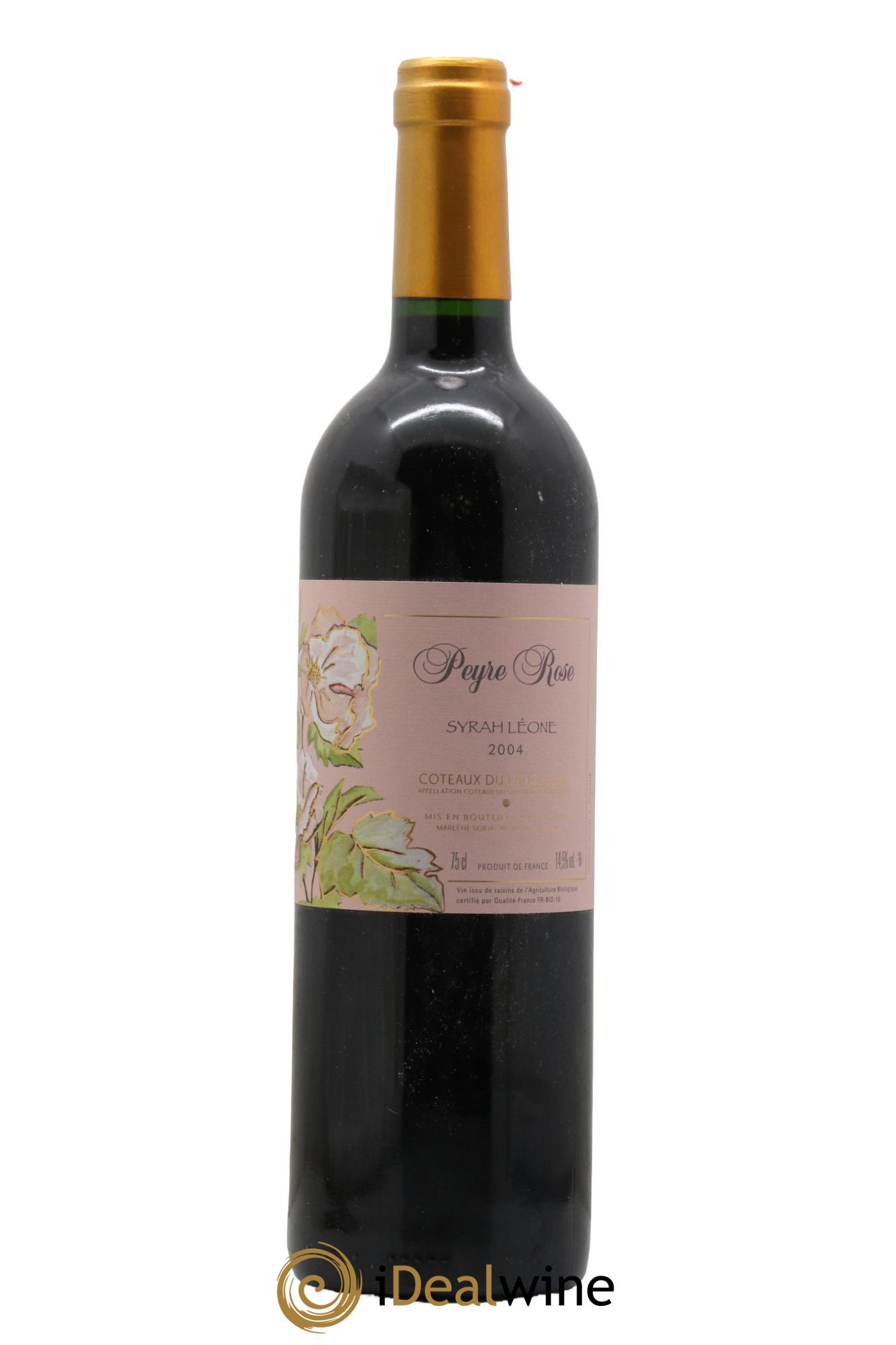 Coteaux du Languedoc Domaine Peyre Rose Belle Léone (anciennement Syrah Léone) Marlène Soria 2004 - Lot de 1 bouteille - 0