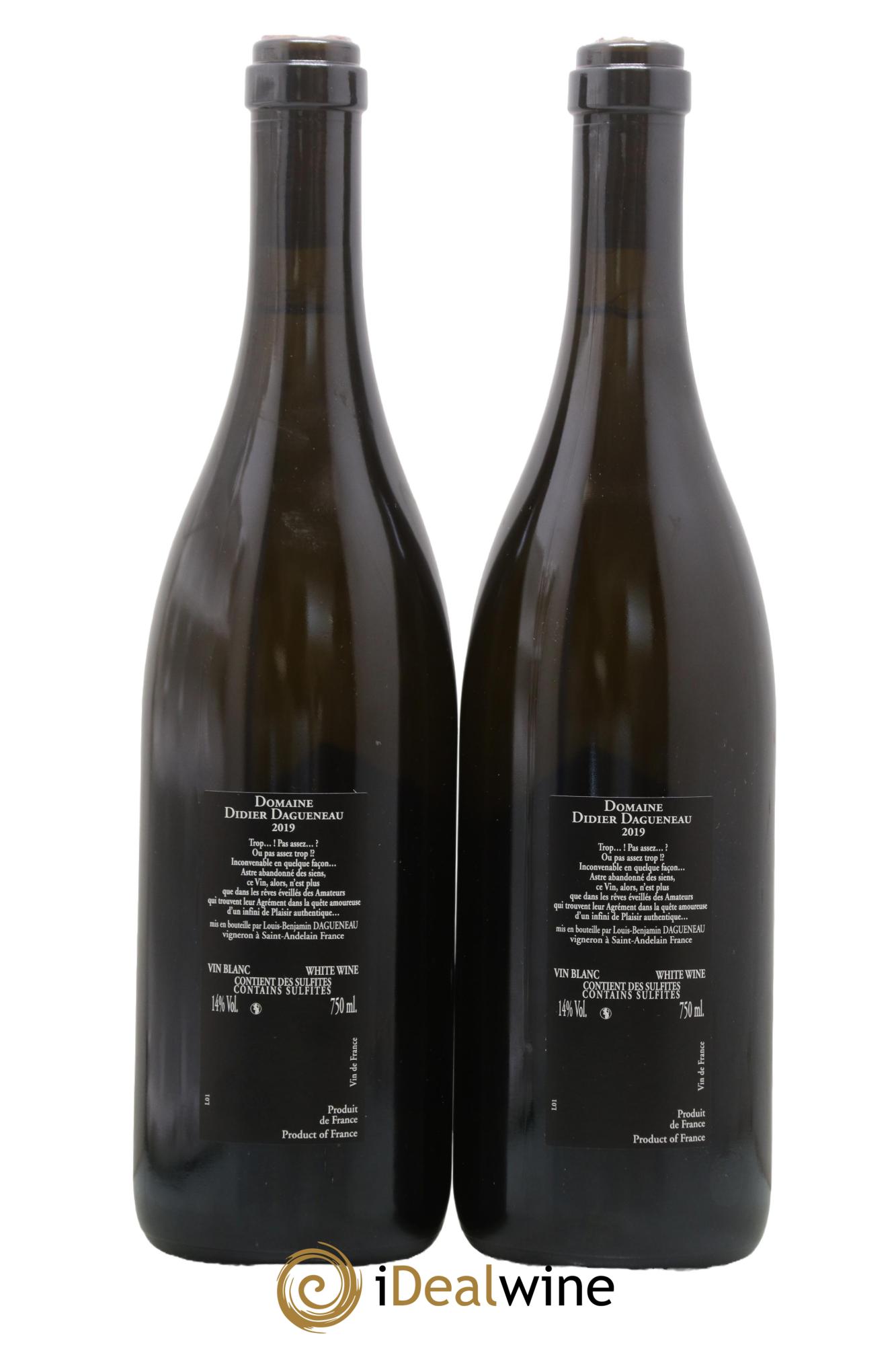 Vin de France (anciennement Pouilly-Fumé) Silex Dagueneau (Domaine Didier - Louis-Benjamin) 2019 - Lot de 2 bouteilles - 1