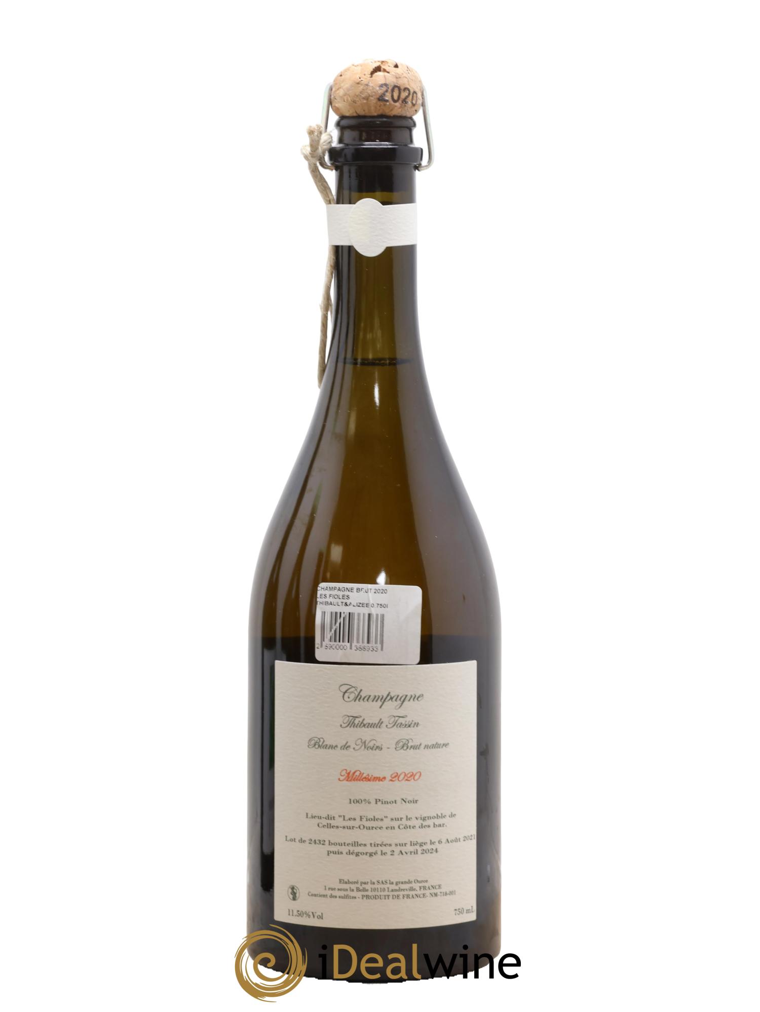 Blanc de Noirs Brut Nature Les Fioles Thibault Tassin 2020 - Lot de 1 bouteille - 1