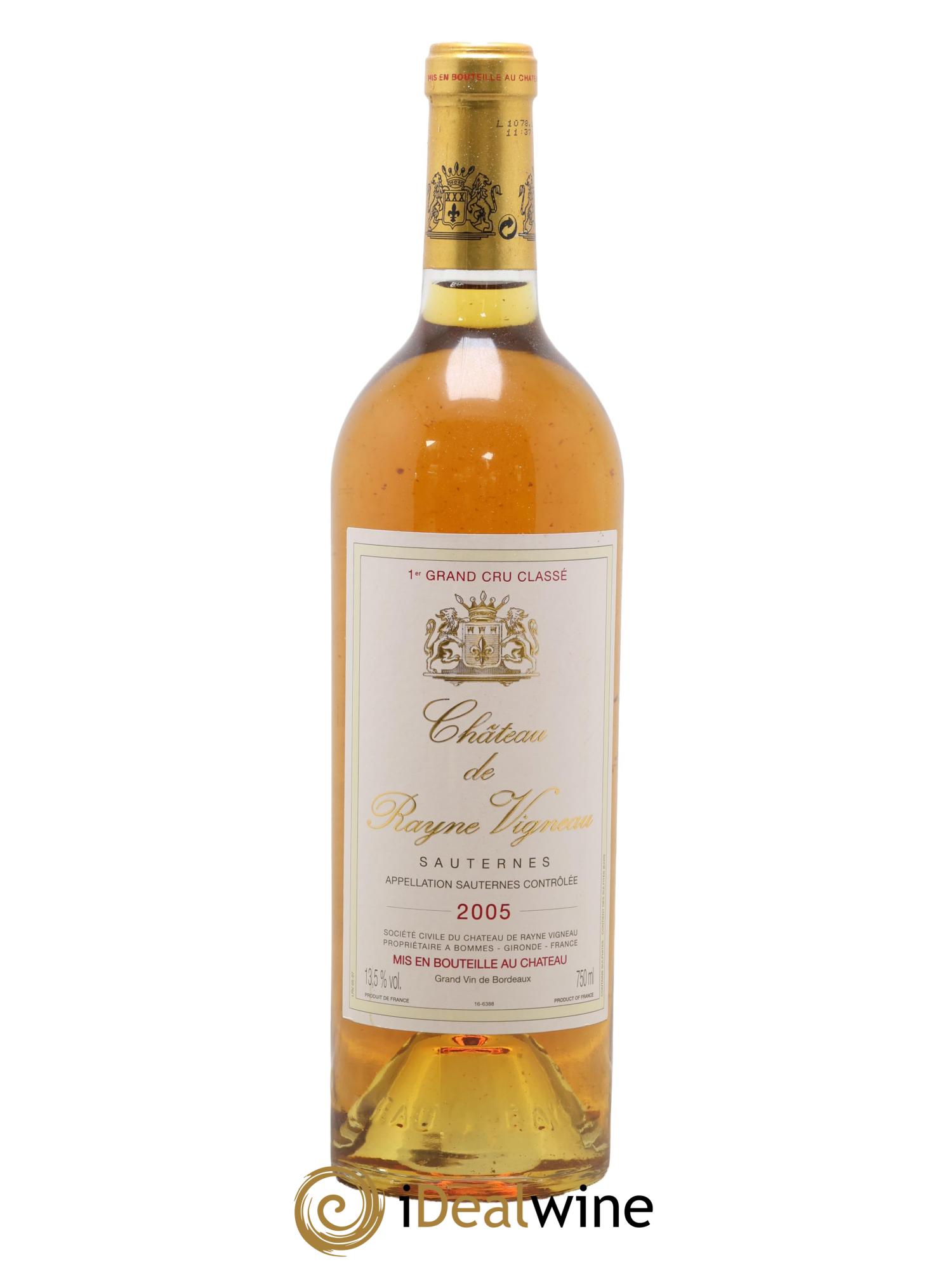Château de Rayne Vigneau 1er Grand Cru Classé 2005 - Posten von 1 Flasche - 0