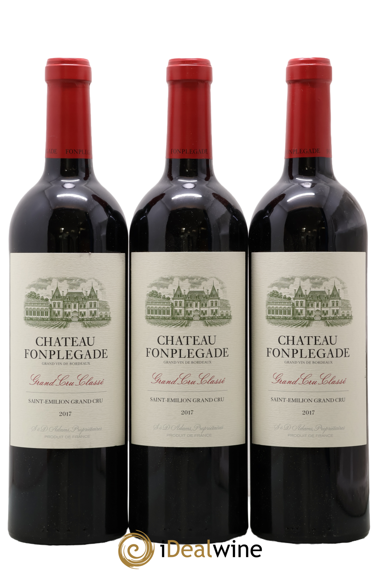 Château Fonplegade Grand Cru Classé 2017 - Lote de 3 botellas - 0