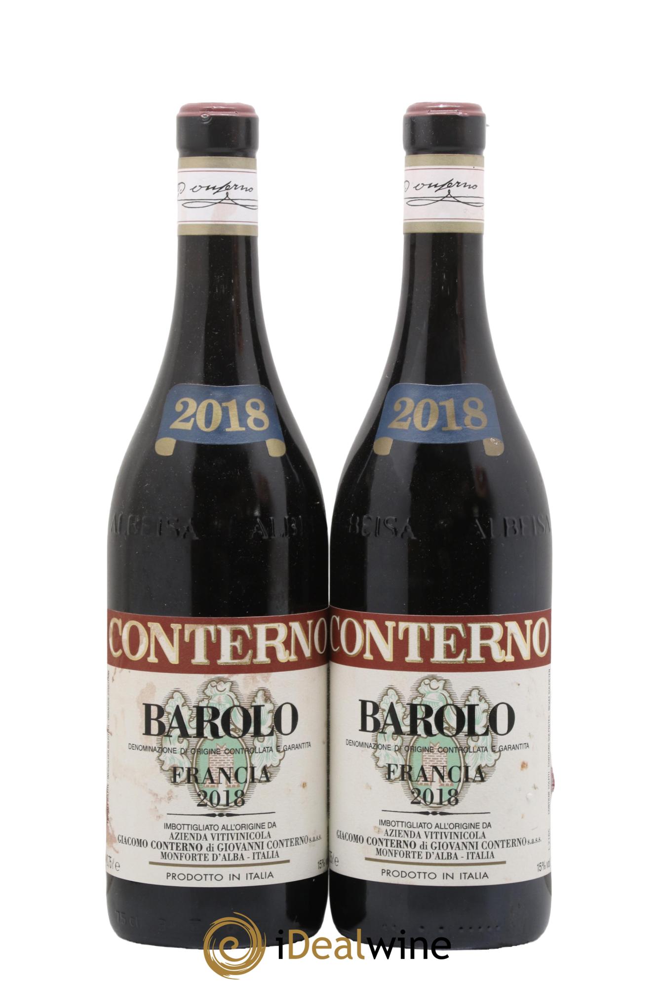 Barolo DOCG Vigna Francia Giacomo Conterno 2018 - Lot de 2 bouteilles - 0