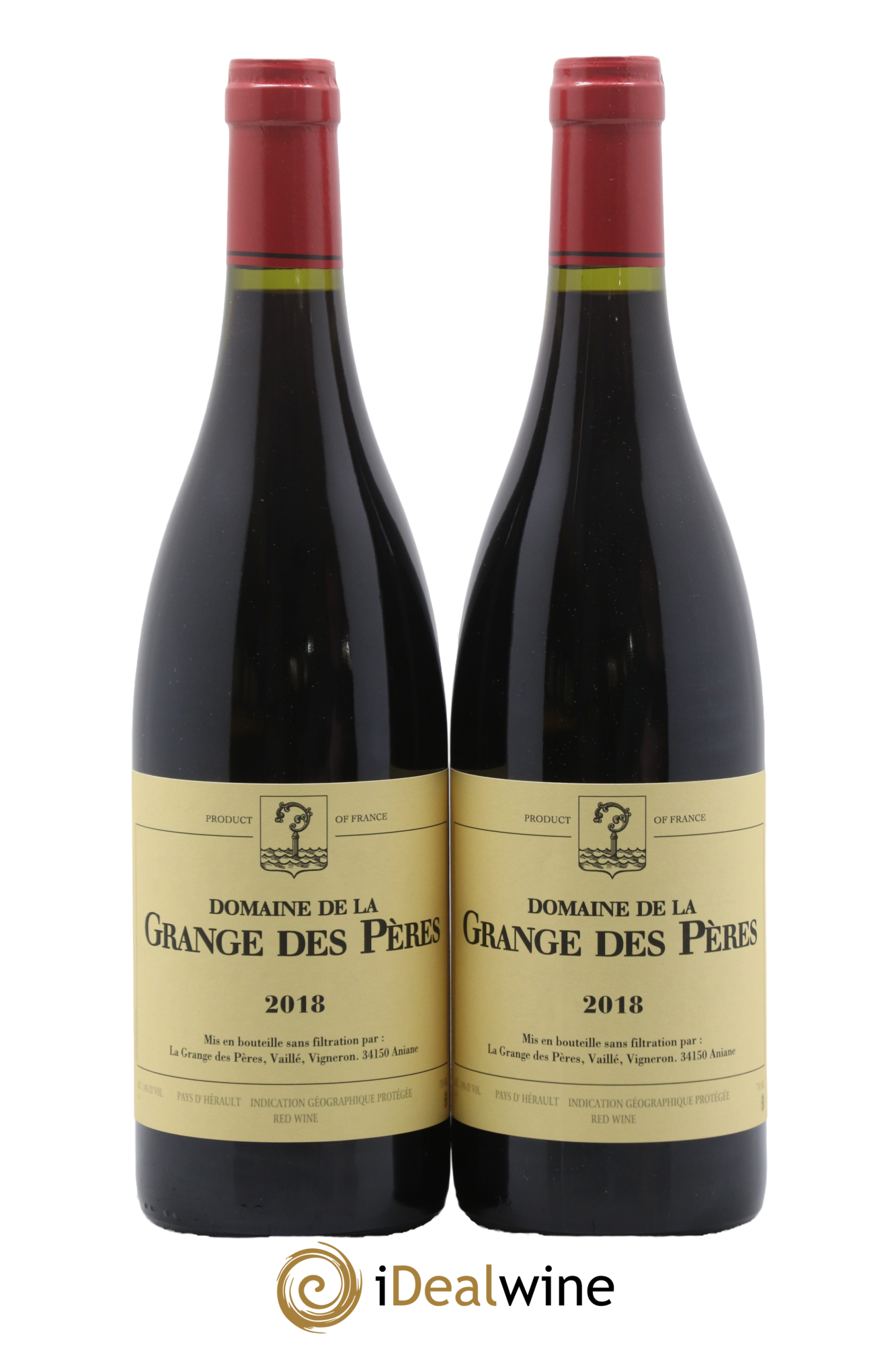 Pays d'Hérault Grange des Pères Laurent Vaillé 2018 - Lotto di 2 bottiglie - 0