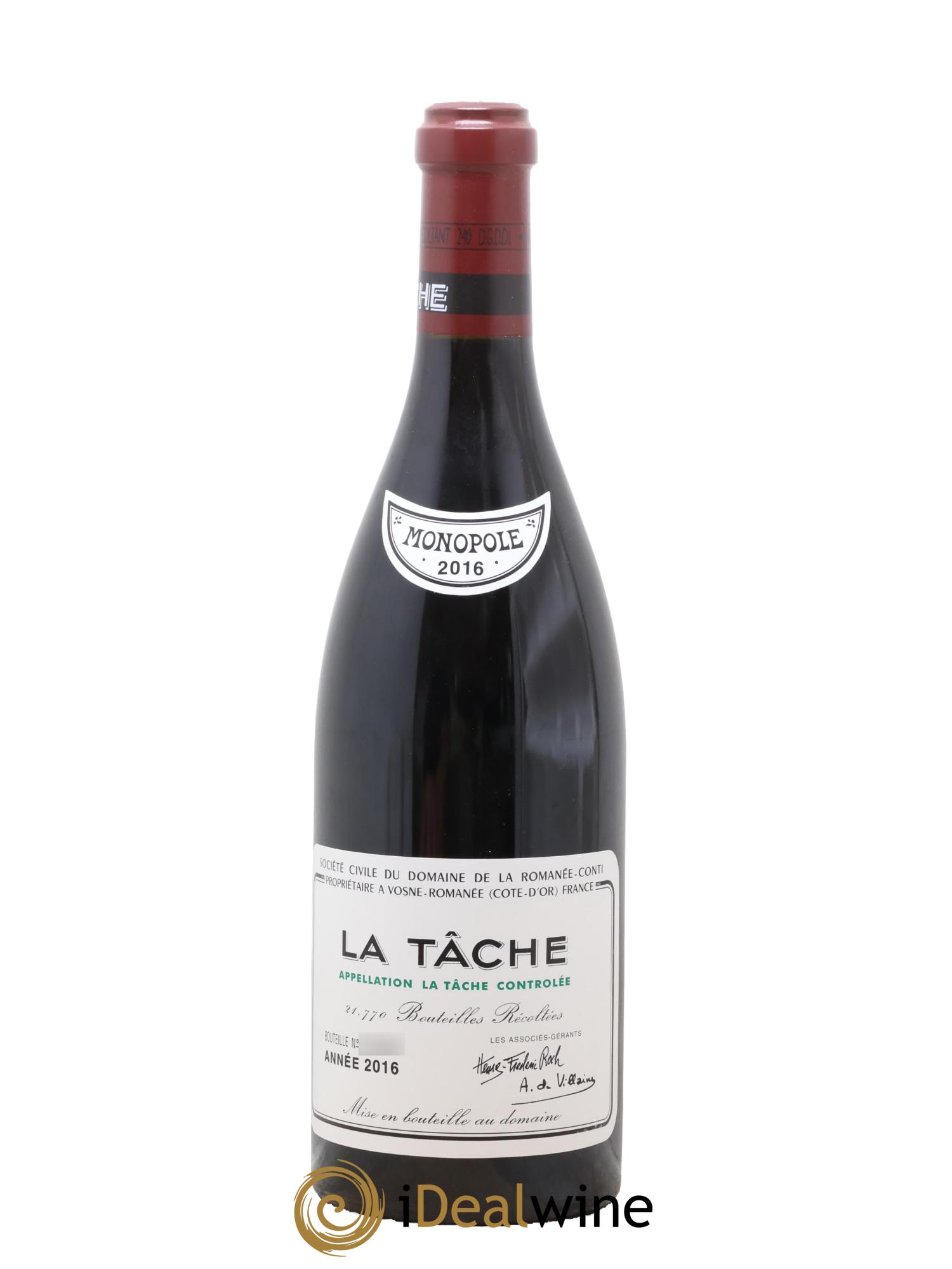 La Tâche Grand Cru Domaine de la Romanée-Conti 2016 - Lotto di 1 bottiglia - 0