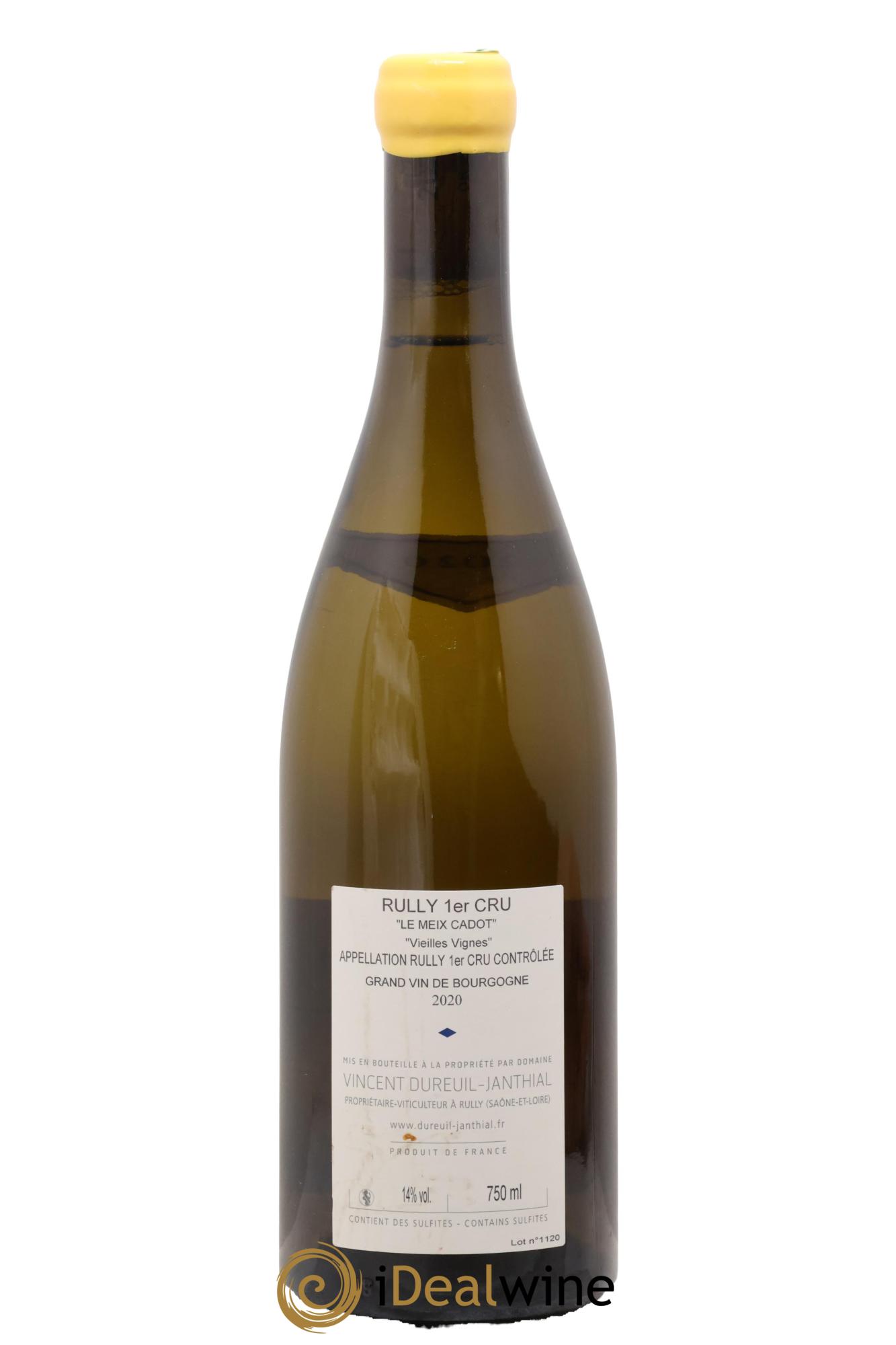 Rully 1er Cru Le Meix Cadot Vieilles Vignes Vincent Dureuil-Janthial 2020 - Posten von 1 Flasche - 1