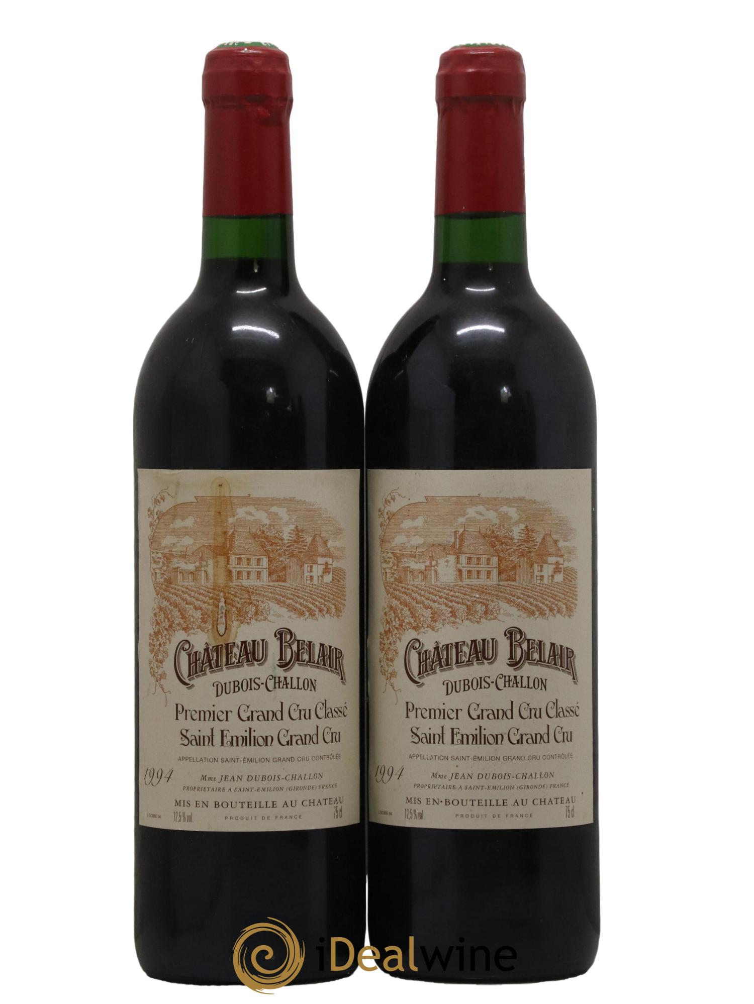 Château Belair (Belair-Monange) 1er Grand Cru Classé B 1994 - Lot de 2 bouteilles - 0