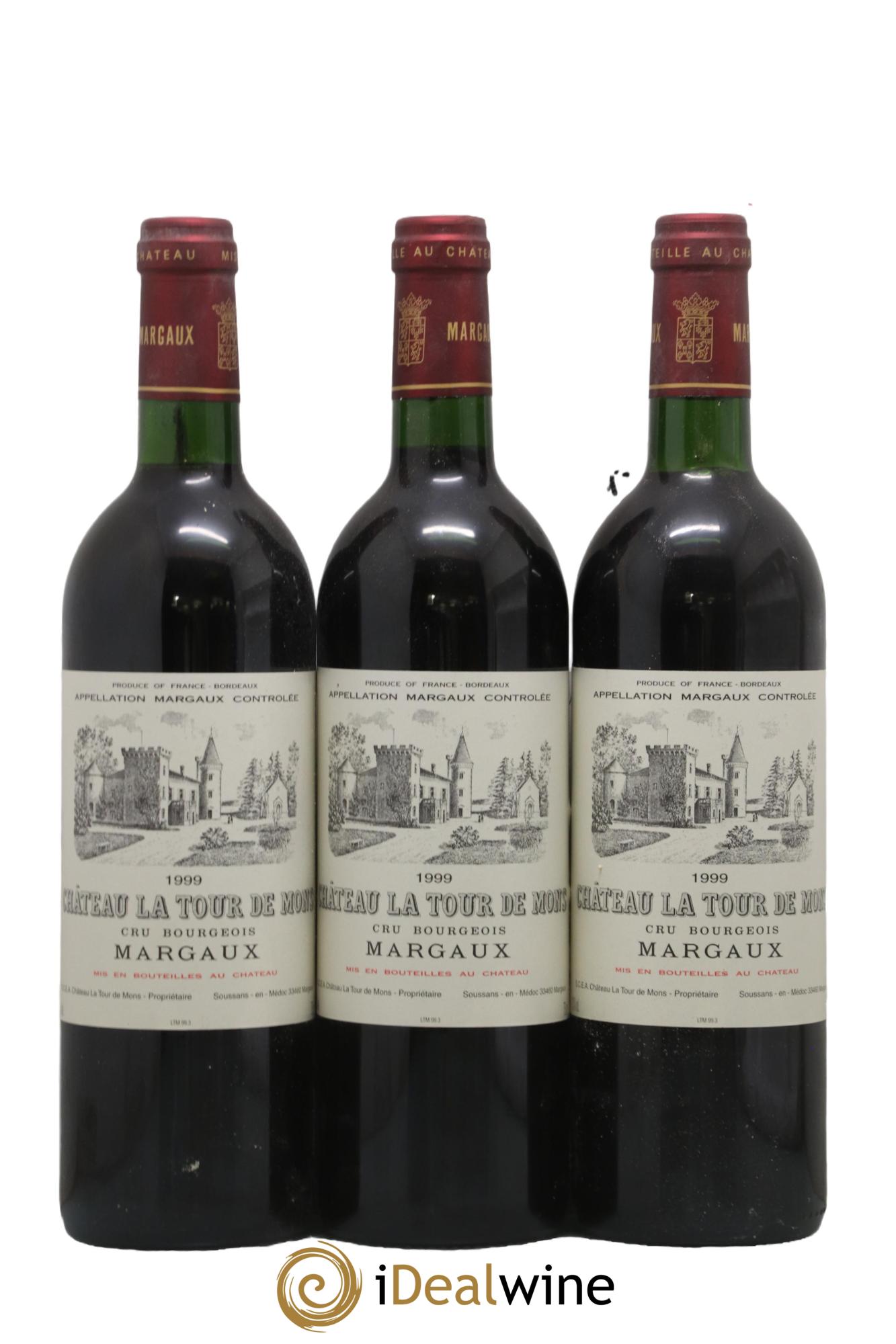 Château la Tour de Mons Cru Bourgeois 1999 - Posten von 3 Flaschen - 0