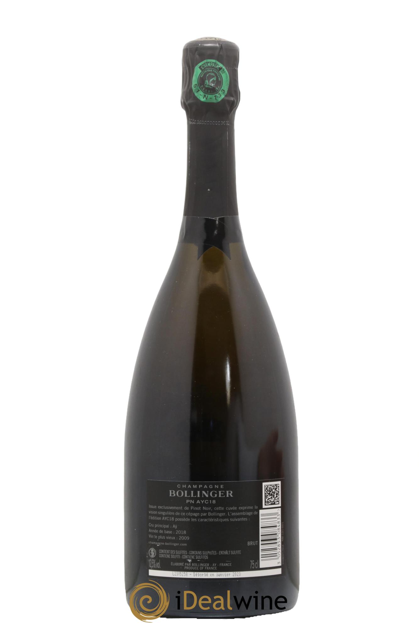 PN AYC 18 Extra-Brut Bollinger - Lot de 1 bouteille - 1