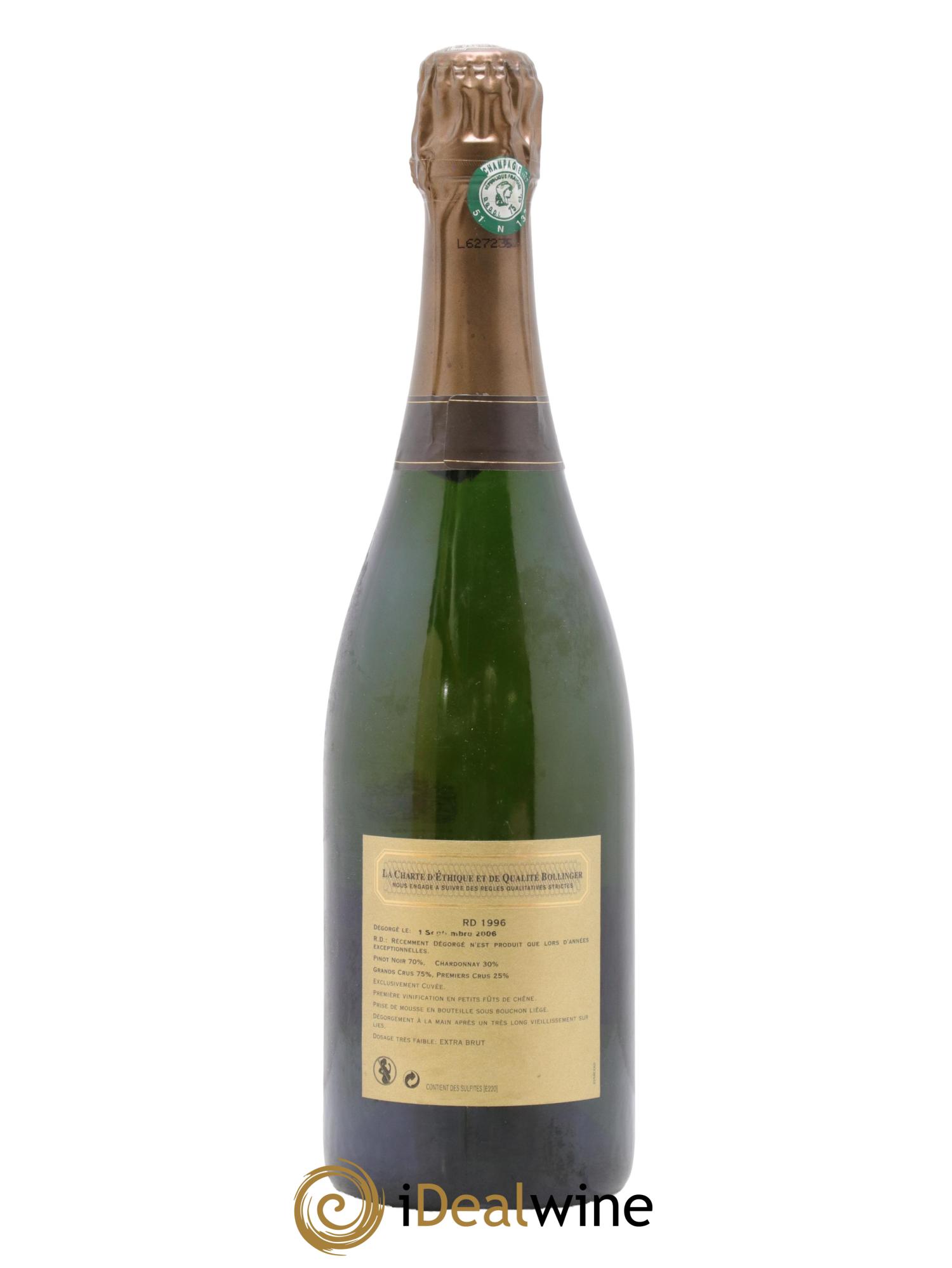 R.D. Extra-Brut Bollinger 1996 - Lot of 1 bottle - 2