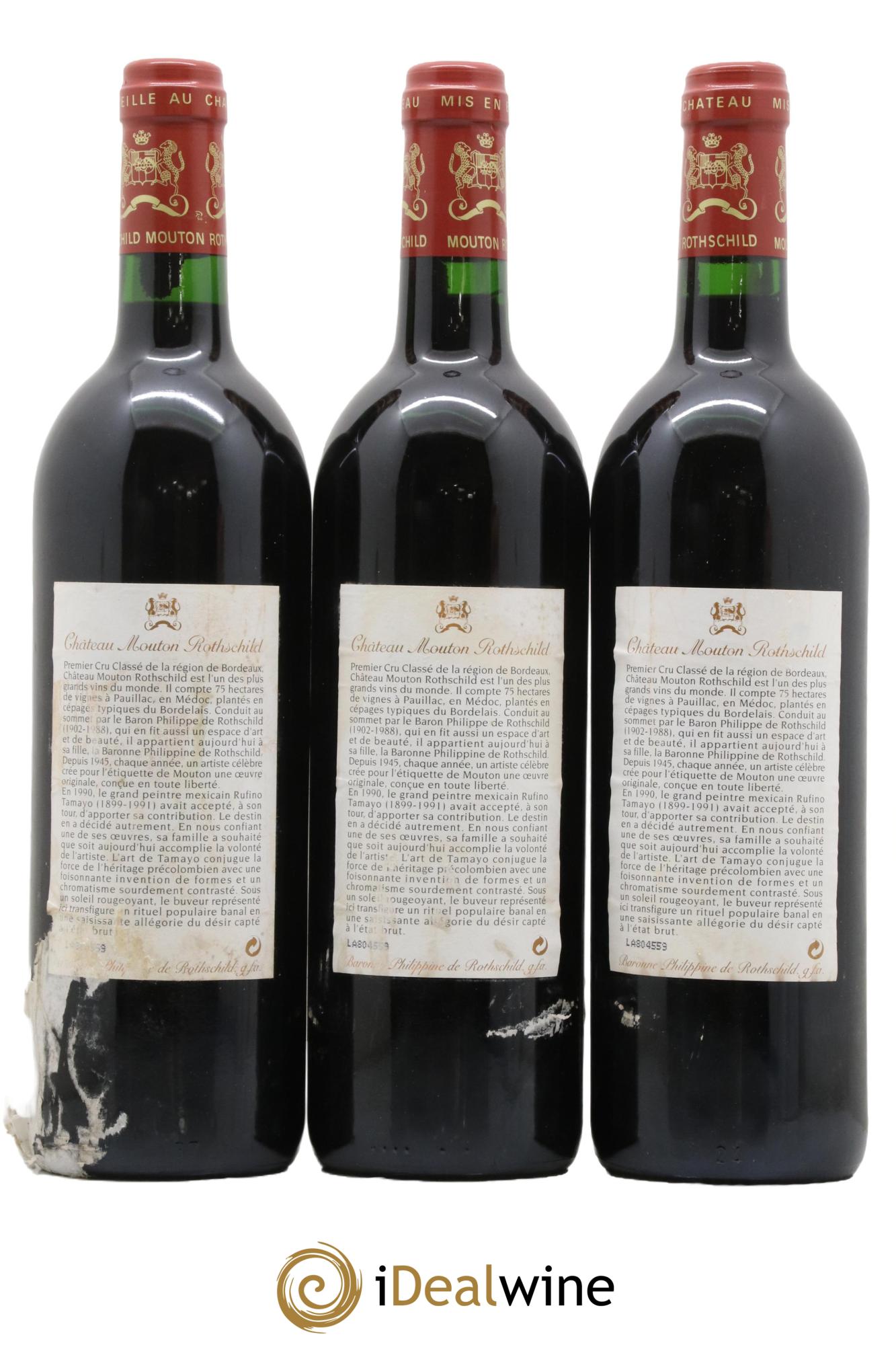 Château Mouton Rothschild 1er Grand Cru Classé 1998 - Lot of 3 bottles - 1